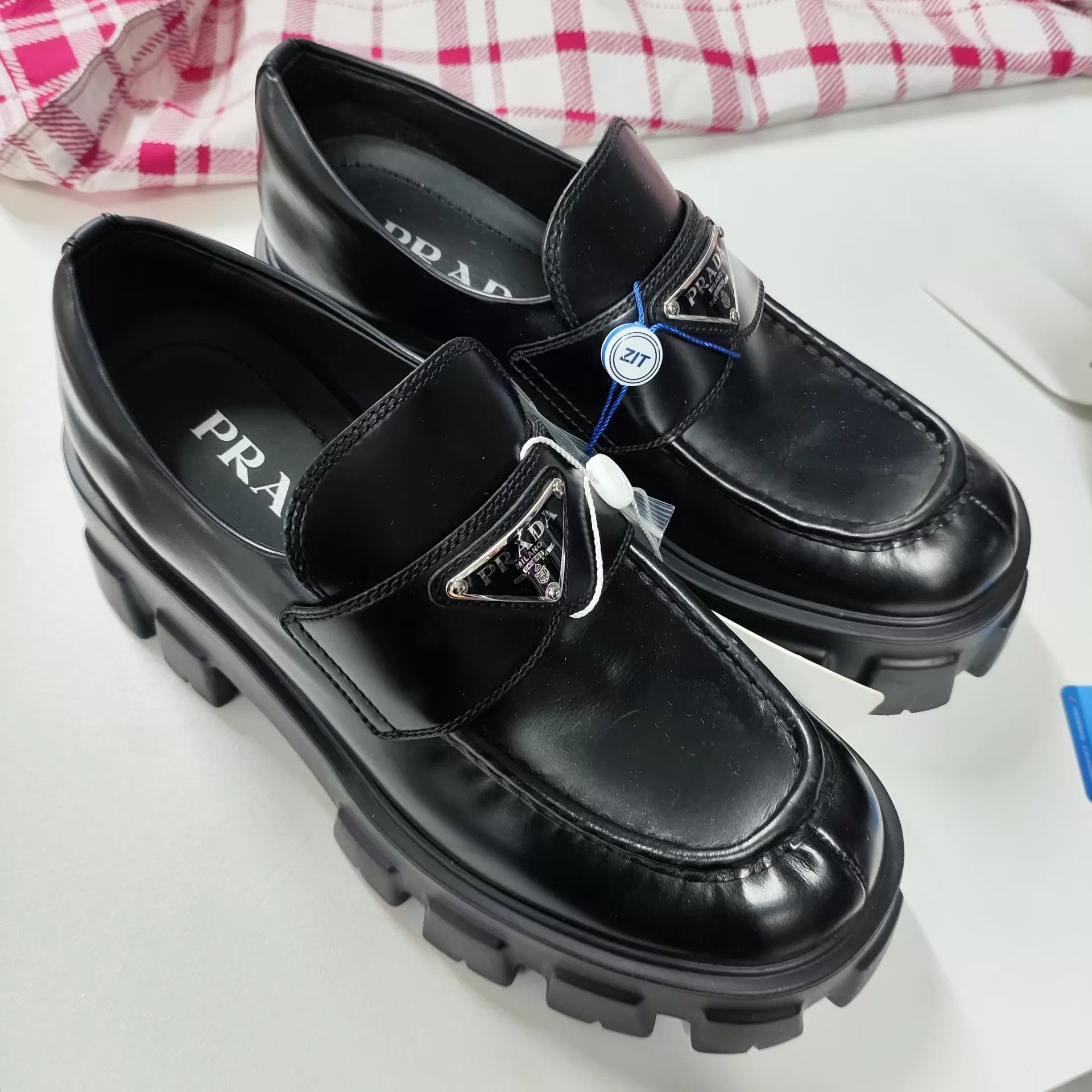 Prada Prada Leather Platform Loafer 36.5 EU Black Size US 6 / IT 36 - 2 Thumbnail