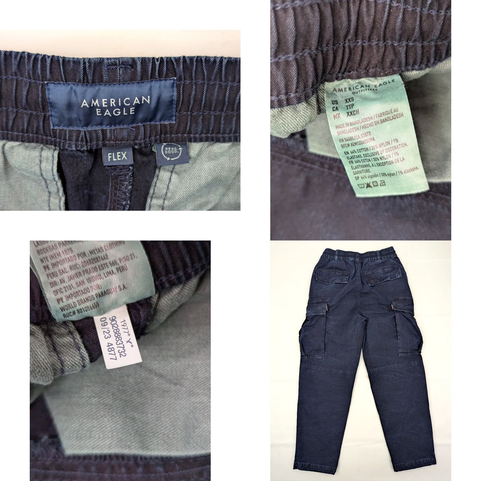 American Eagle Outfitters American Eagle Outfitters Indigo Denim Cargo Tapered Pants Women 2XS Stretch Inseam 26 Regular Rise High Blue Casual Slimming 90s Outdoor Size 24" / US 00 / IT 34 - 8 Thumbnail