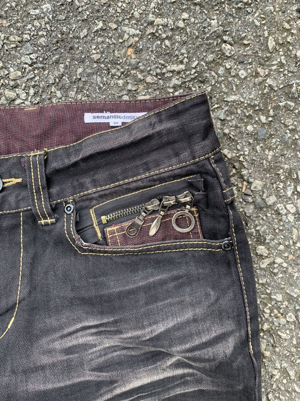 If Six Was Nine FLARE💥 SEMANTIC DESIGN PUNK STYLE MUDMAX DISTRESSED DENIM🎌☠️ Size US 31 - 11 Thumbnail