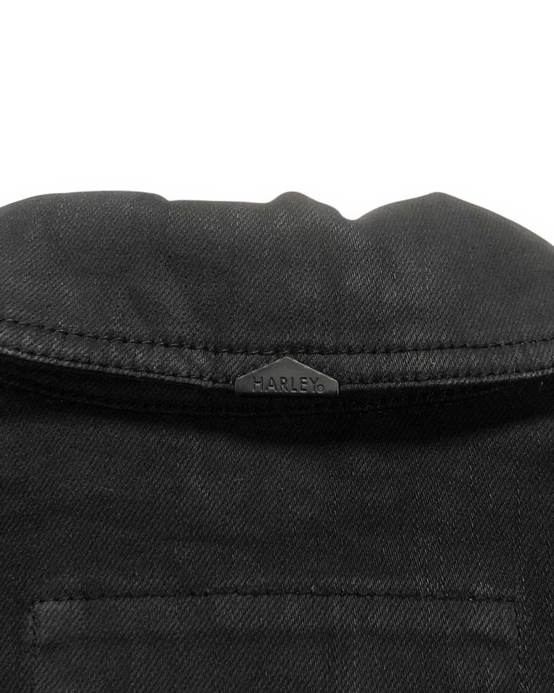 Harley Davidson Modern Harley Davidson Black Coated Denim Vest Size US M / EU 48-50 / 2 - 5 Thumbnail