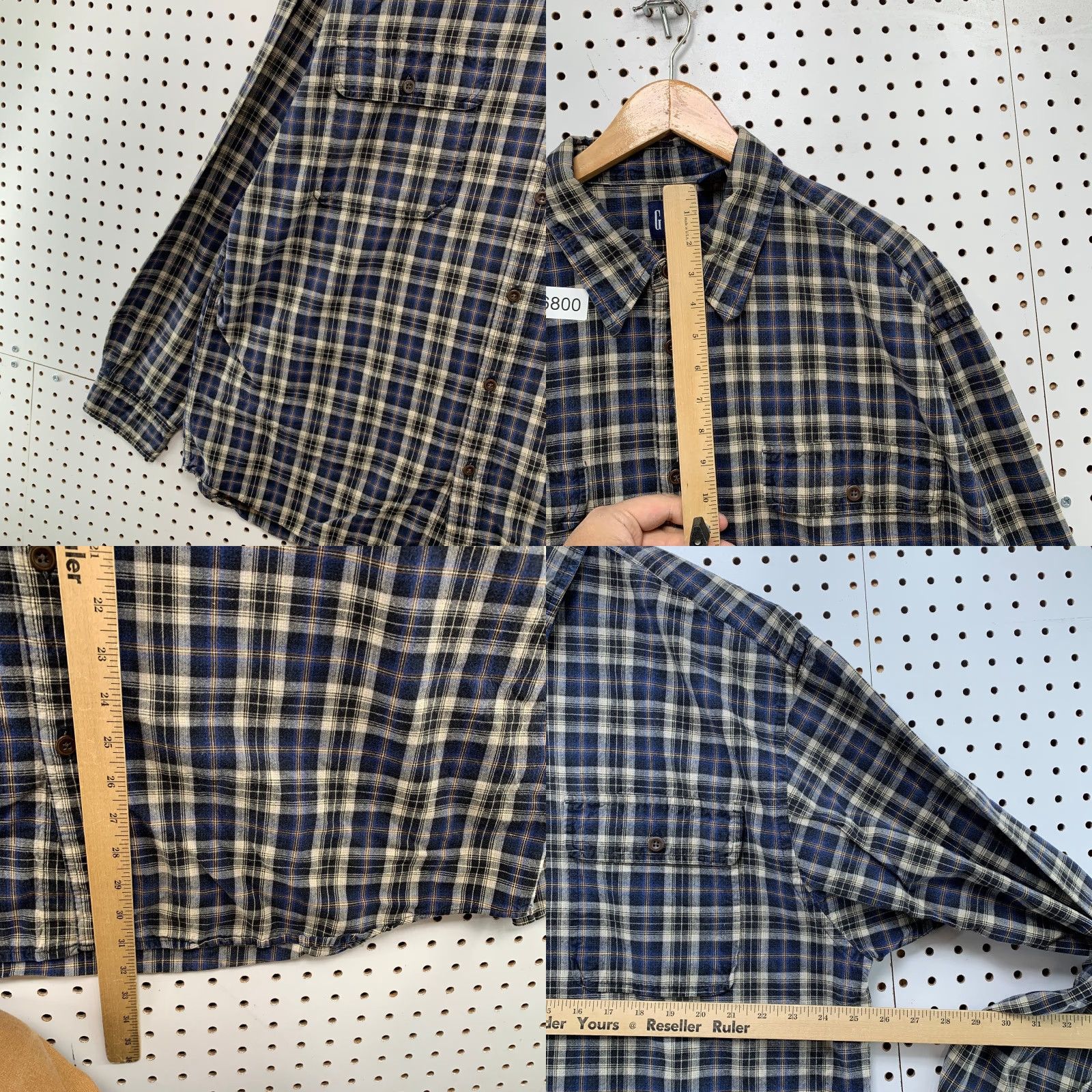 Gap VINTAGE Gap Button-Up Shirt Mens XL Blue Plaid Long Sleeve 100% Cotton Casual Button-Down Pockets Men Size US XL / EU 56 / 4 - 8 Thumbnail