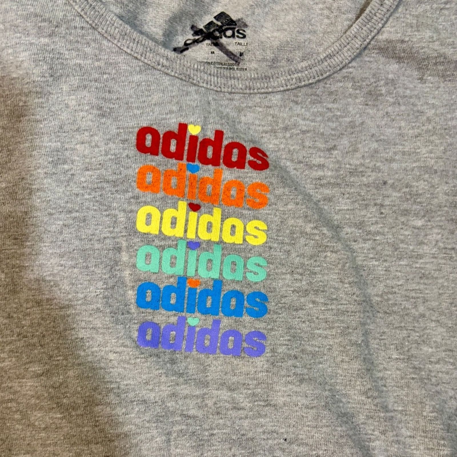 Adidas Adidas Gray and Red Short Sleeve Tee Size S / US 4 / IT 40 - 4 Thumbnail
