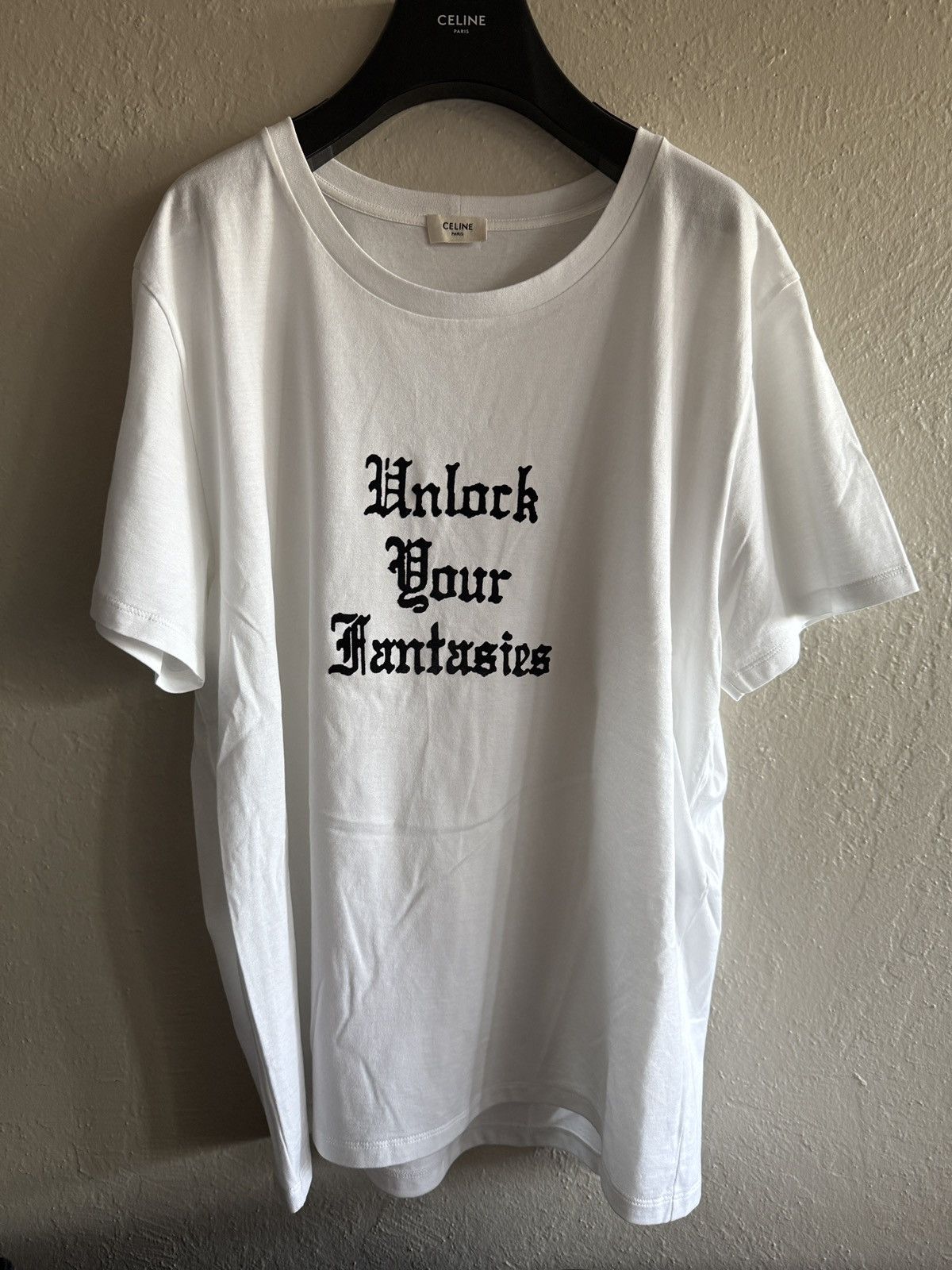 Celine × Hedi Slimane Céline 'Unlock your fantasies' T-Shirt | Grailed