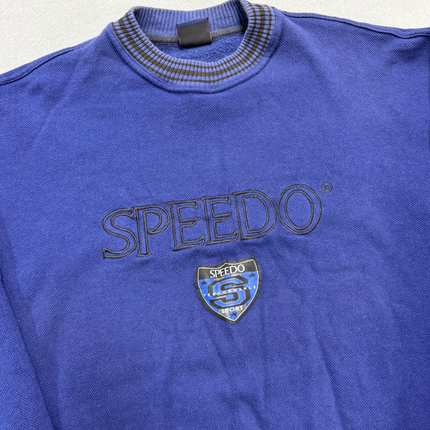 Speedo VINTAGE Speedo Sweatshirt Mens L Blue Graphic Print Logo Pullover 90s Sports Knit Crewneck Size US L / EU 52-54 / 3 - 2 Thumbnail