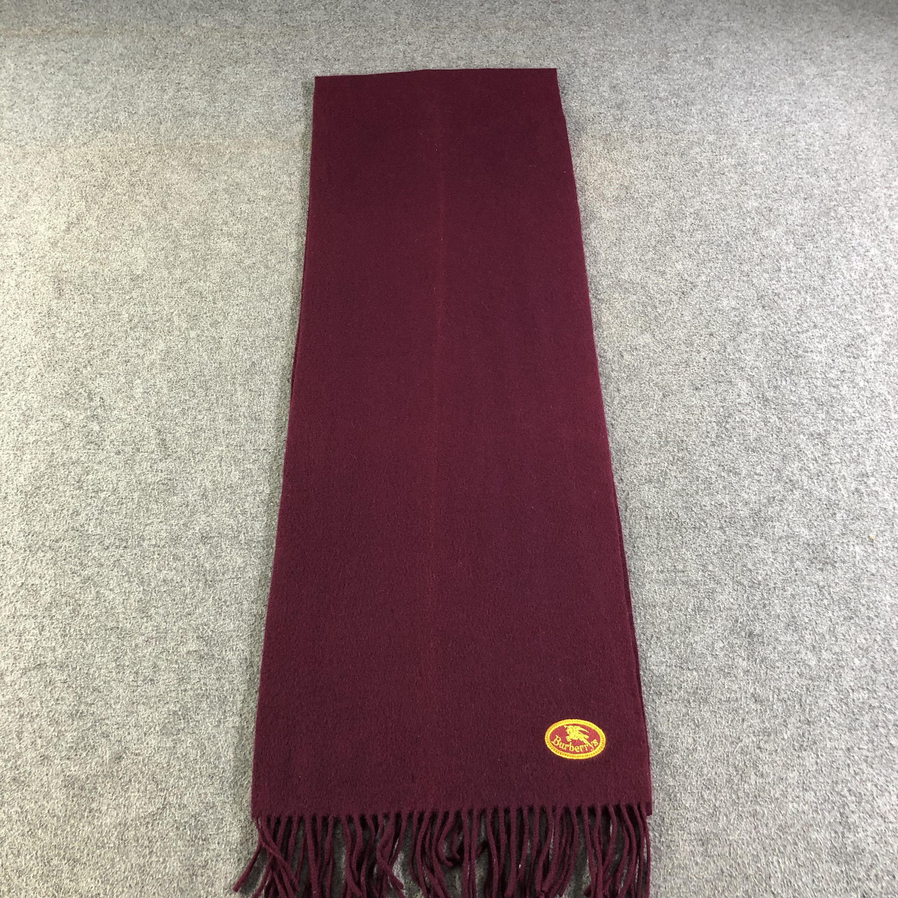 Burberry Burberrys Plain Wool Scarf Muffler V1773 Size ONE SIZE - 8 Thumbnail