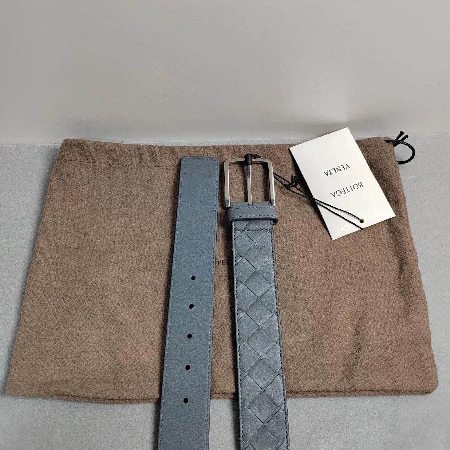 Bottega Veneta Bottega Veneta Gray Woven Leather Belt. Size ONE SIZE - 4 Thumbnail