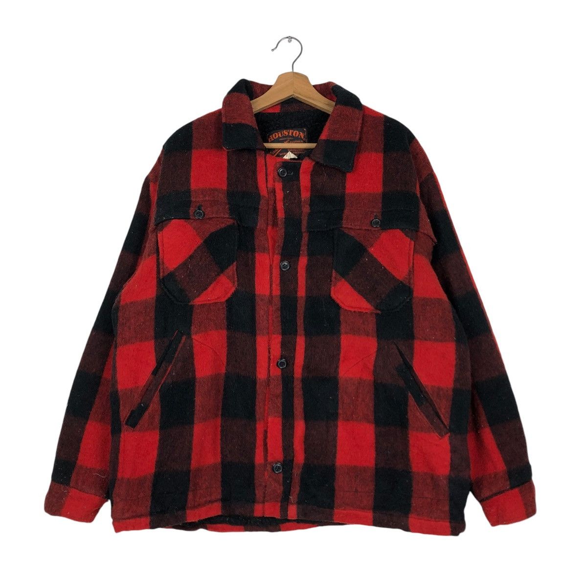 Japanese Brand 🔥VINTAGE WOOL BUTTON BOMBER JACKET HOUSTON TARTAN DESIGN Size US M / EU 48-50 / 2 - 3 Thumbnail