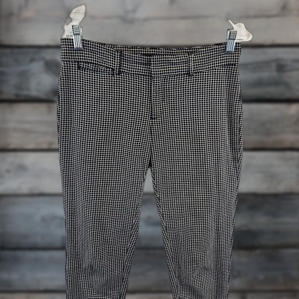 Banana Republic Banana Republic Womens Cropped Pants 4P Black White Low Rise Slim Fit Petite B Size 27" / US 4 / IT 40 - 1 Thumbnail