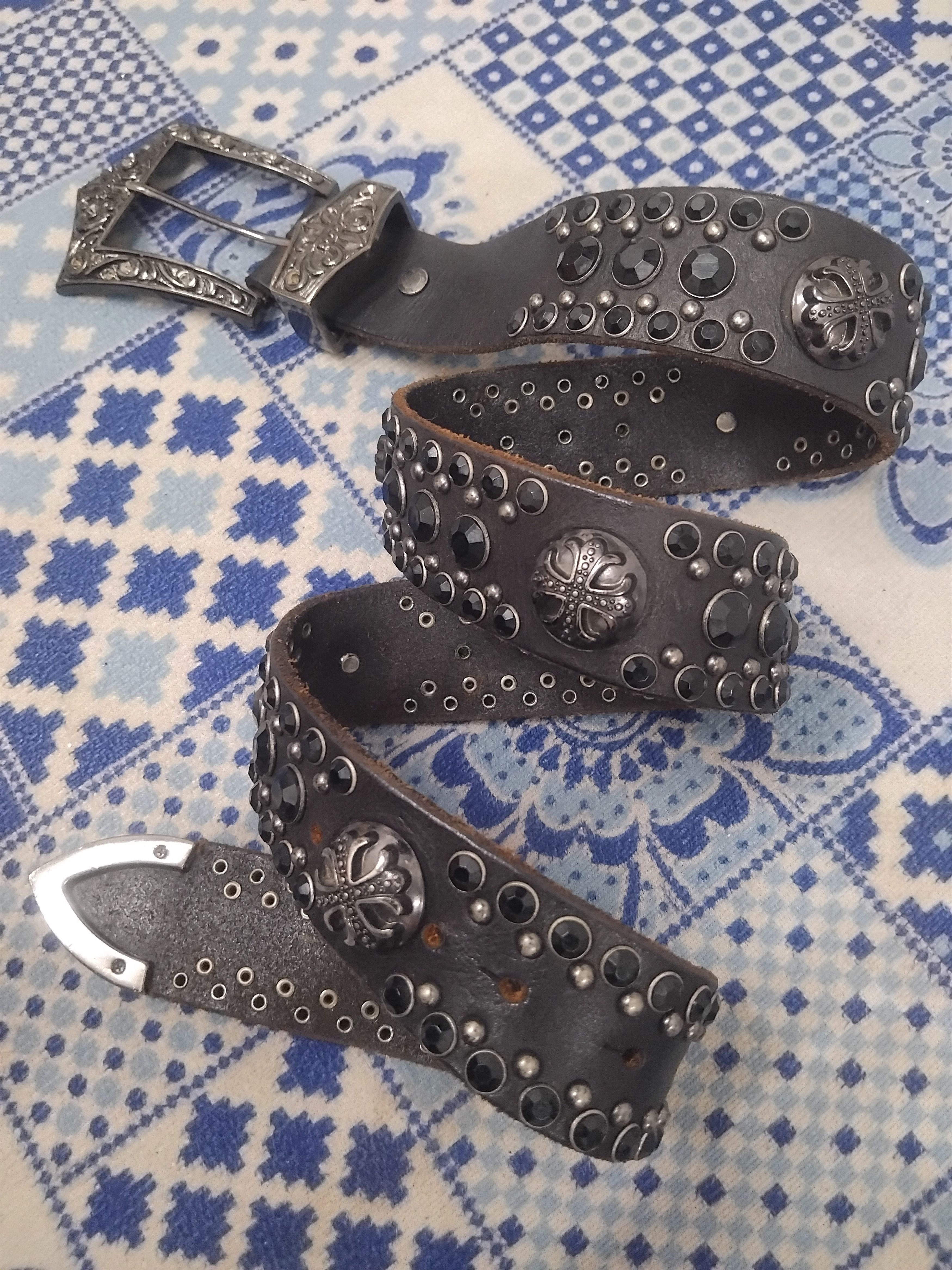Isamu Katayama Backlash 💥Diablo punk rock leather solid brass belt Size ONE SIZE - 9 Thumbnail