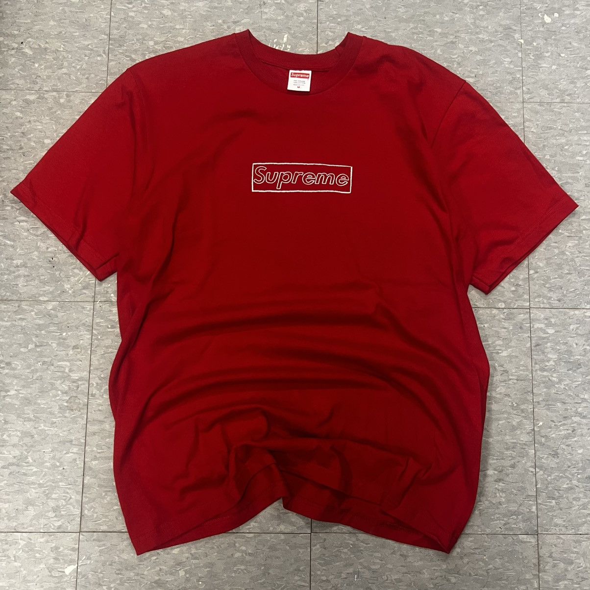 Supreme Tee Red Supreme Box Logo Kaws Supreme FW17 Box Logo