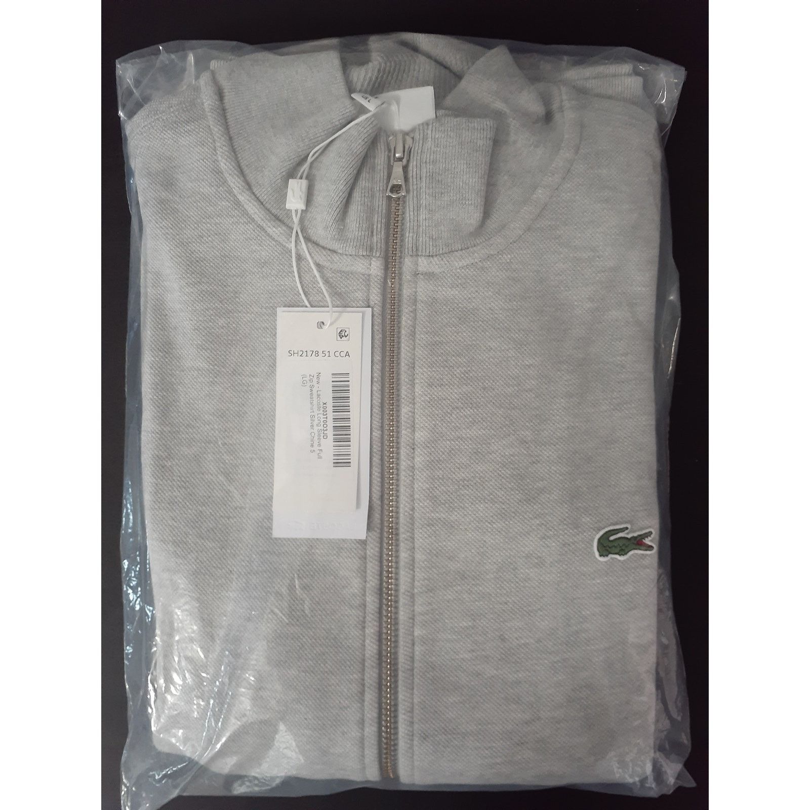 Lacoste Lacoste Long Sleeve Full Zip Sweatshirt Silver Chine L Size US L / EU 52-54 / 3 - 2 Thumbnail
