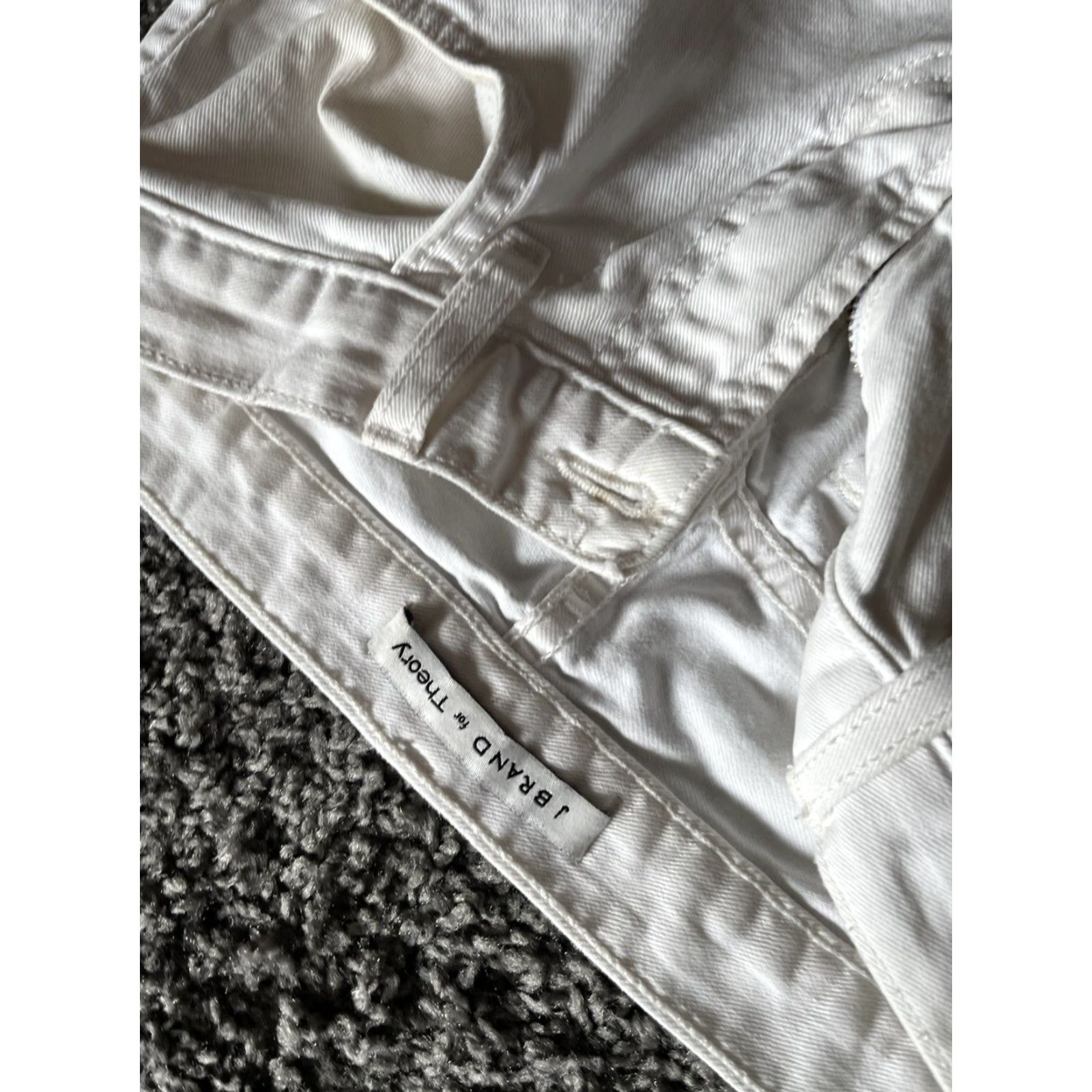 J Brand J Brand for Theory Ace Cropped High Rise Straight Jeans Size 23 White Denim Womens Size 40" / US 18 - 3 Thumbnail