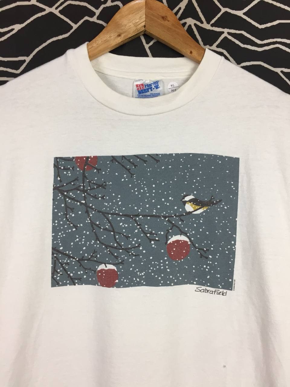 Vintage Vtg 90s Sabra Field Apple Tree In Winter Single Stitch Tee Size US L / EU 52-54 / 3 - 3 Thumbnail