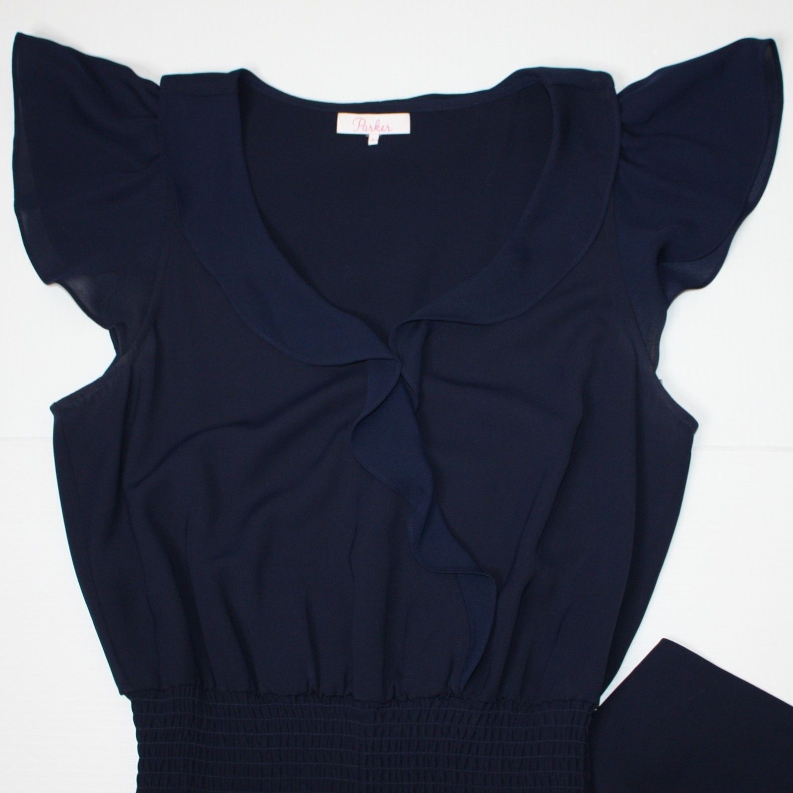 Parker Billie Cropped Jumpsuit in Navy size US 4 NWOT MSRP $288 Size 27" / US 4 / IT 40 - 9 Thumbnail
