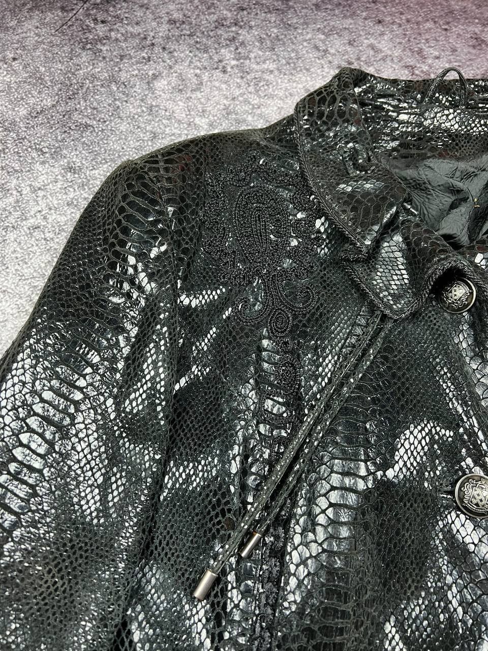Hysteric Glamour Vintage Y2k Snakeskin Leather Lacquer Jacket Snake Print Size L / US 10 / IT 46 - 7 Thumbnail