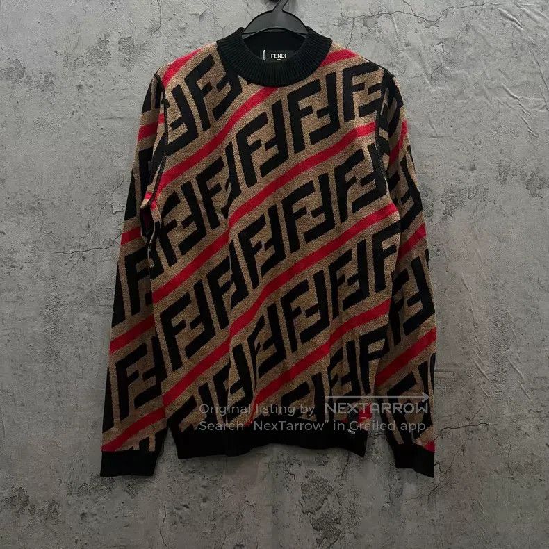 Fendi Fendi All-Over Printed Baguette Logo Knit Sweater Size US S / EU 44-46 / 1 - 1 Thumbnail