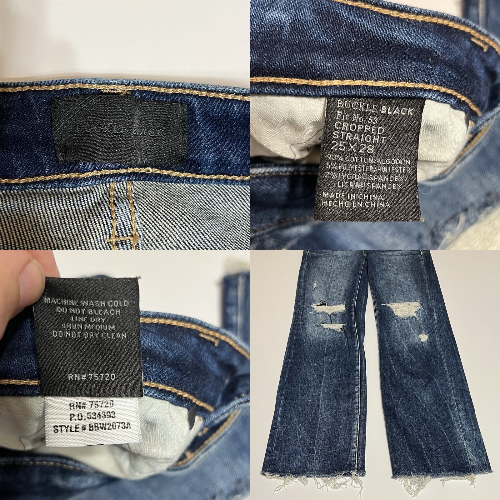 Buckle Black Buckle Black Fit No. 53 Straight Cropped Jeans Womens 27x27 27 Regular Blue Denim Jeans Size 27" / US 4 / IT 40 - 8 Thumbnail