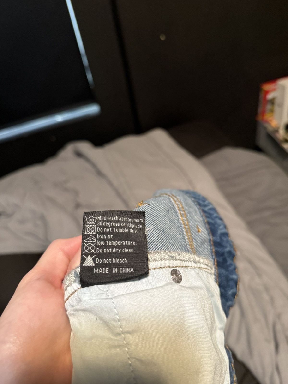 Other Men's Distressed Flared Denim Blue Light Wash Bleached Size US 30 / EU 46 - 5 Thumbnail