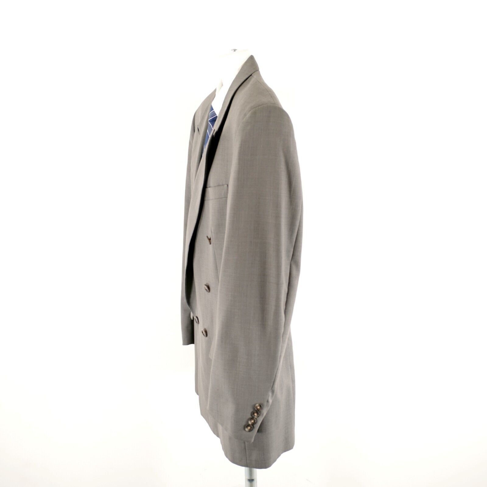 Austin Reed Austin Reed Wool Gray Plaid Double Breasted 2 Piece Suit 42L Size 42L - 10 Thumbnail