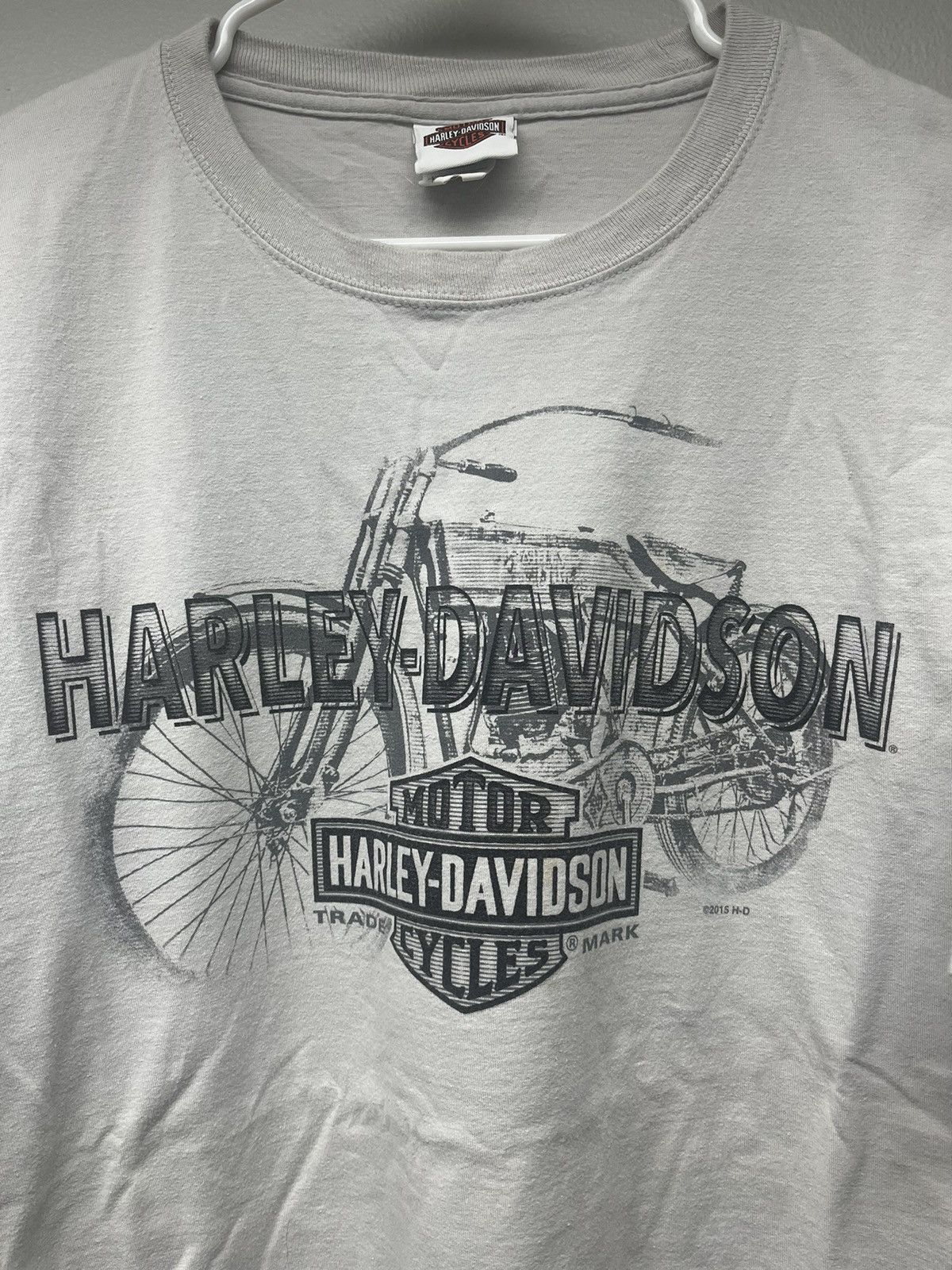 Harley Davidson Harley Davidson Spain Vintage Motorcycle Graphic Grey Tshirt Size US XL / EU 56 / 4 - 2 Thumbnail