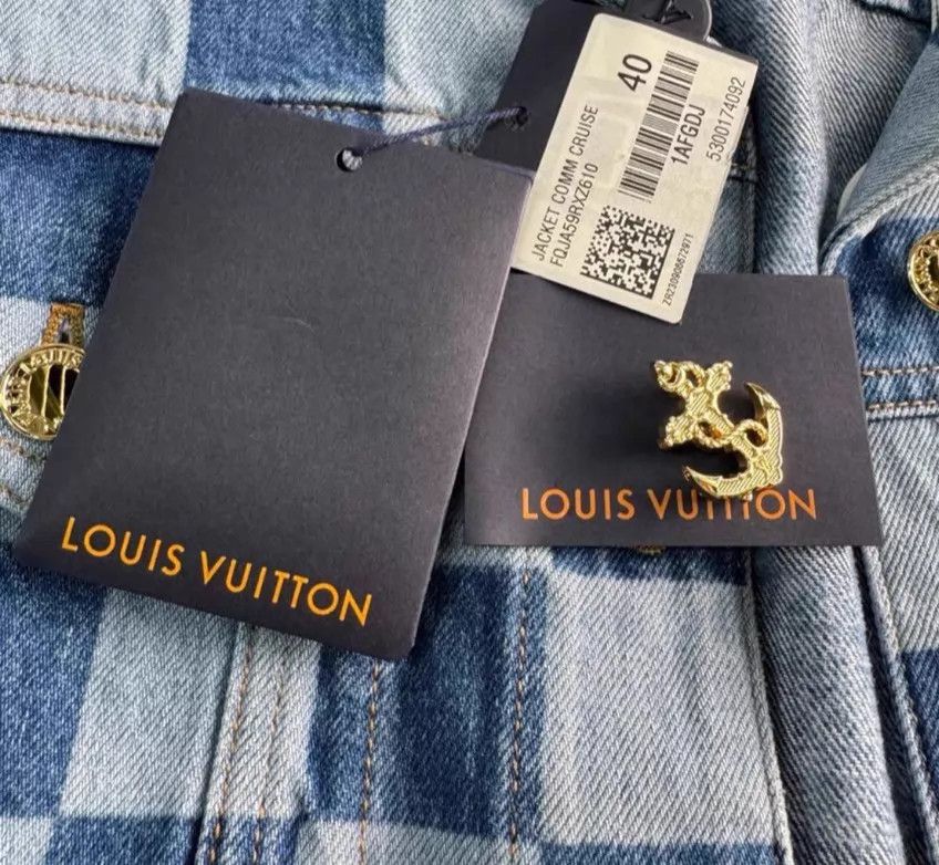 Louis Vuitton Louis Vuitton SS24 Blue Damier Anchor Gold Jkt 40 tags Size M / US 6-8 / IT 42-44 - 4 Thumbnail