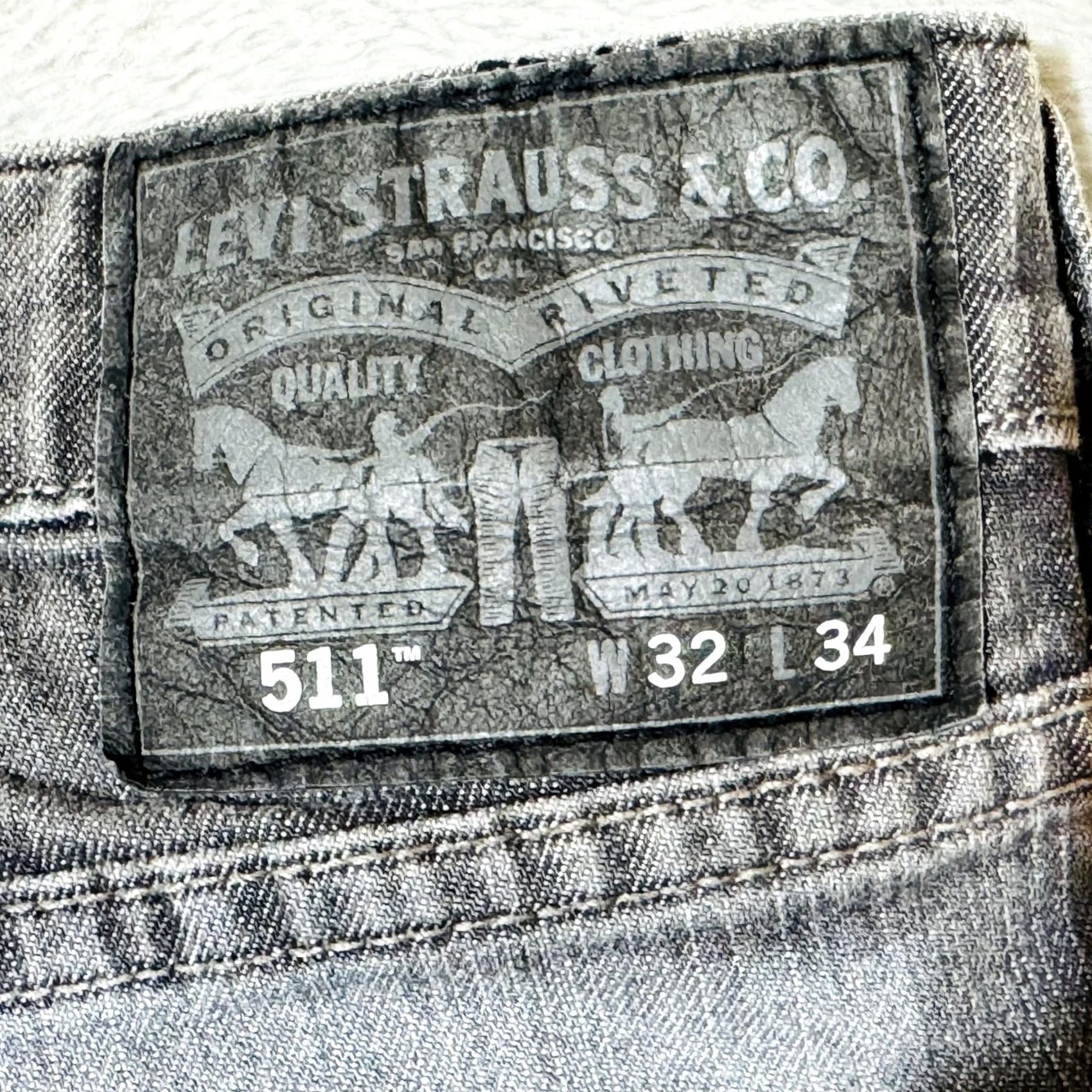 Levi's Levi's 511 Jeans Mens Slim Gray Light Wash Zip Fly Tapered 32x33 Denim Stretch Pockets Logo 5-Pocket USA Vintage: No Size US 32 / EU 48 - 4 Thumbnail