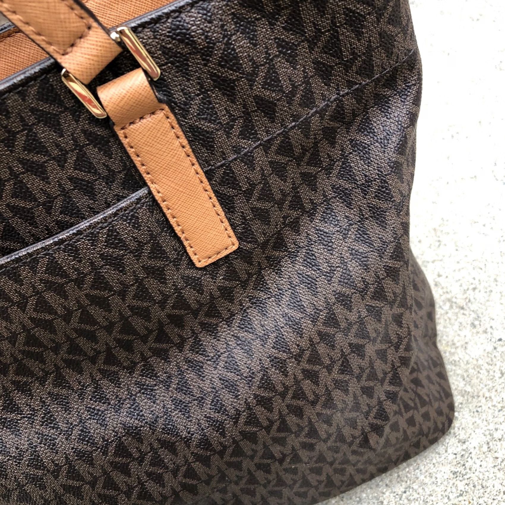 Michael Kors MICHAEL KORS Morgan Tote Shoulder Bag Purse Monogram Signature Saffiano NWT Brown Leather Women Large ZIP Bag Morgan Tote Women Brown NWT Size ONE SIZE - 5 Thumbnail
