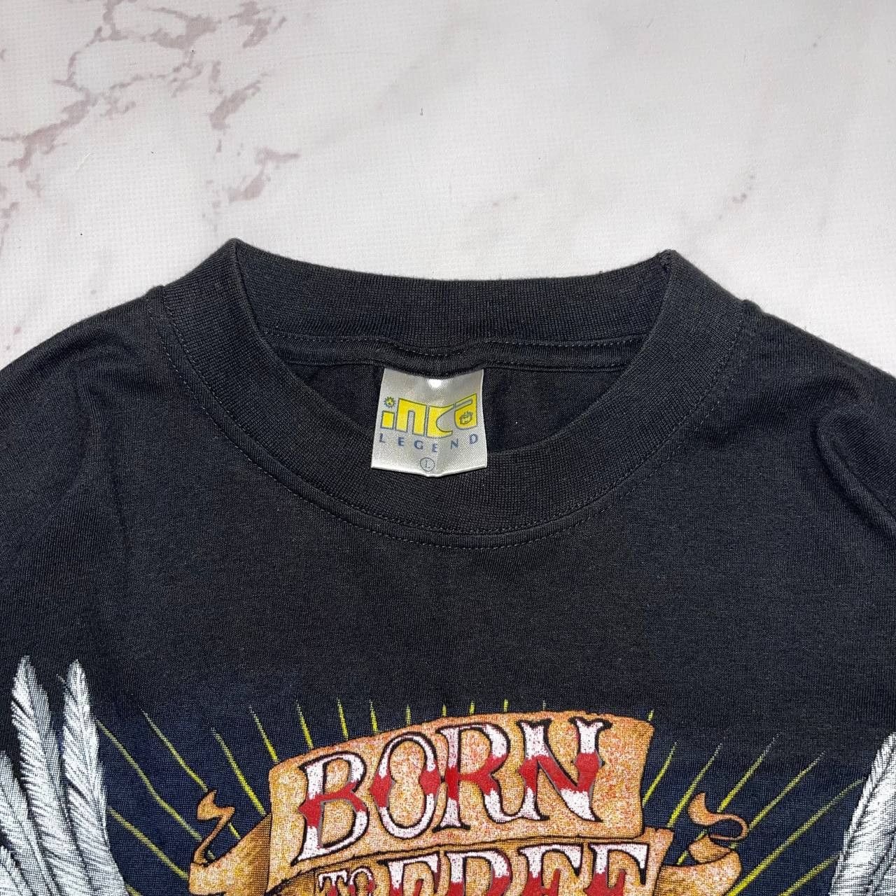 Vintage Vintage Zip It London Born to be Free Biker Tee Black Size L Size US L / EU 52-54 / 3 - 11 Thumbnail