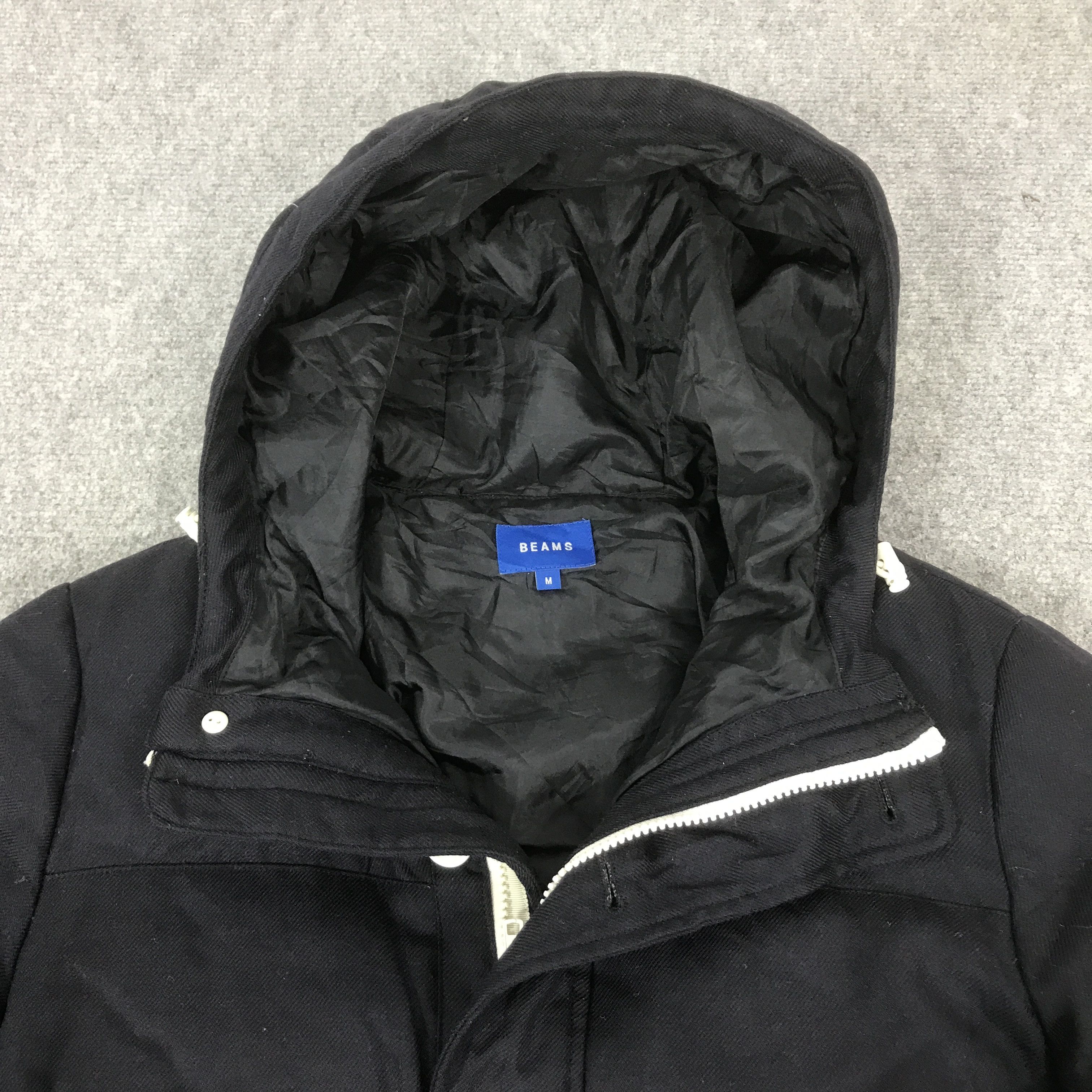 Beams Japan BEAMS JAPAN NAVY WOOL DESIGN PUFFER JACKET K76B1 Size US M / EU 48-50 / 2 - 7 Thumbnail
