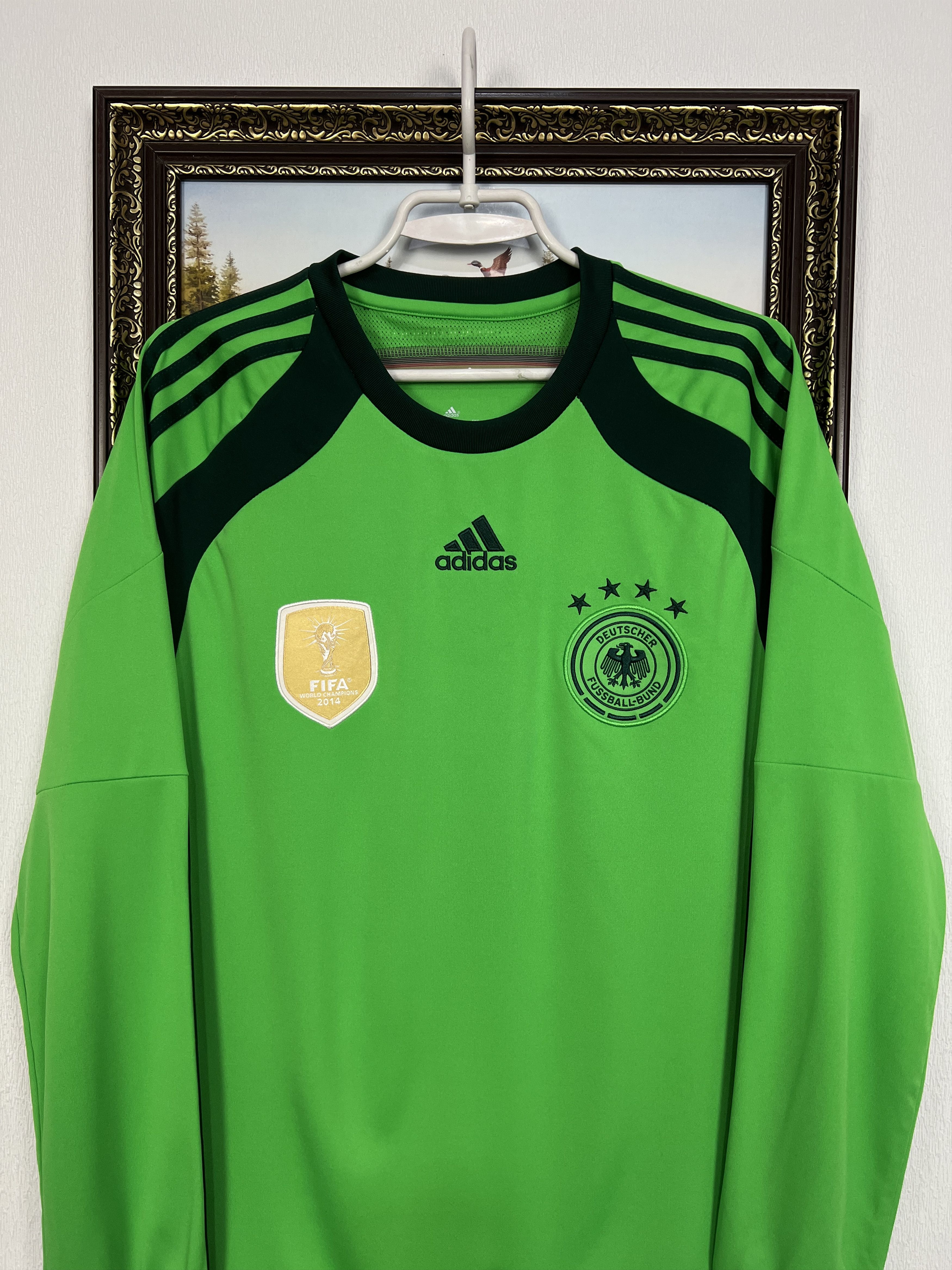 Adidas Germany Goalkeeper football shirt 2013 Soccer Jersey Trikot Size US M / EU 48-50 / 2 - 2 Thumbnail