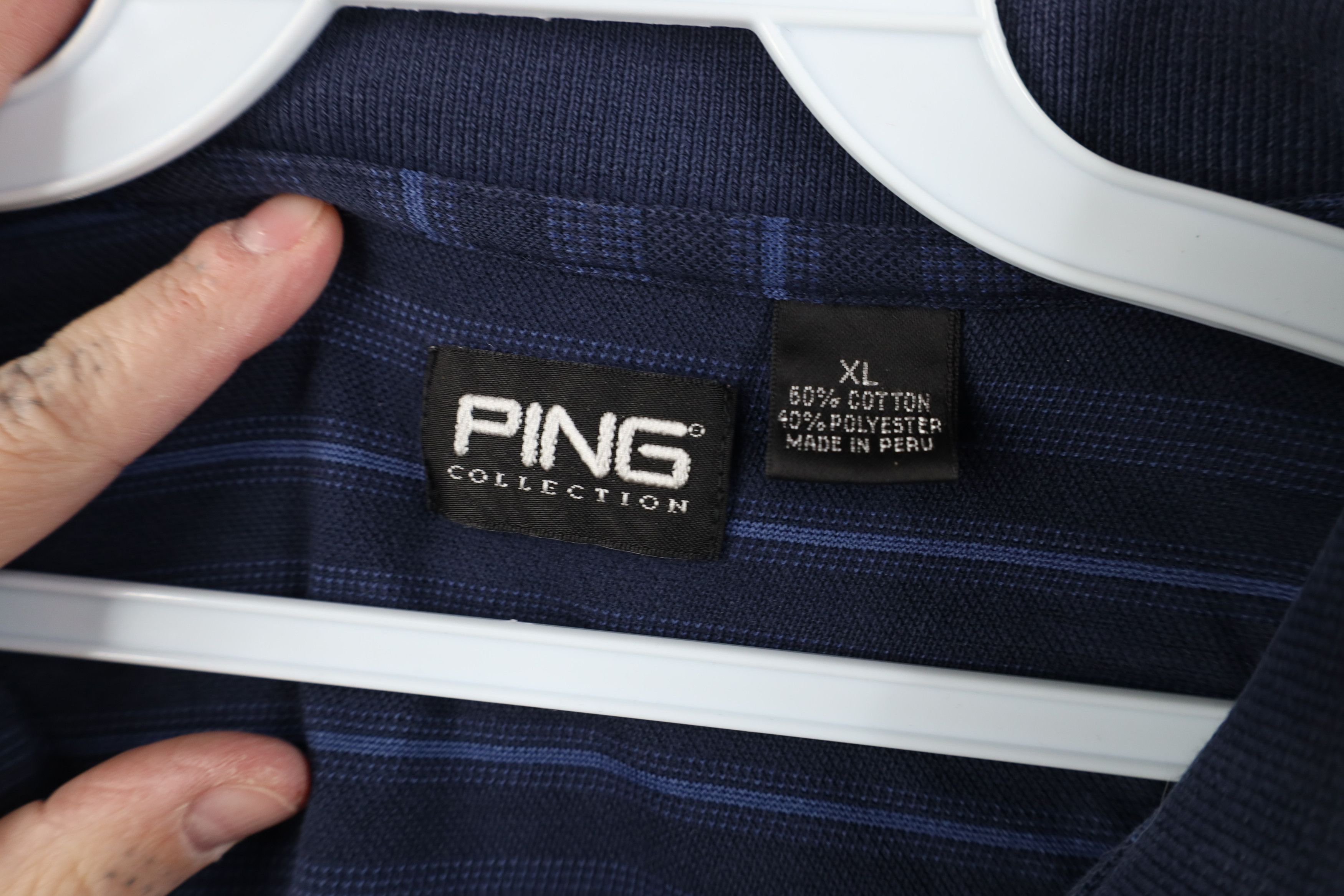 PING Vintage Ping Golf Spell Striped Collared Golfing Polo Shirt Size US XL / EU 56 / 4 - 10 Thumbnail