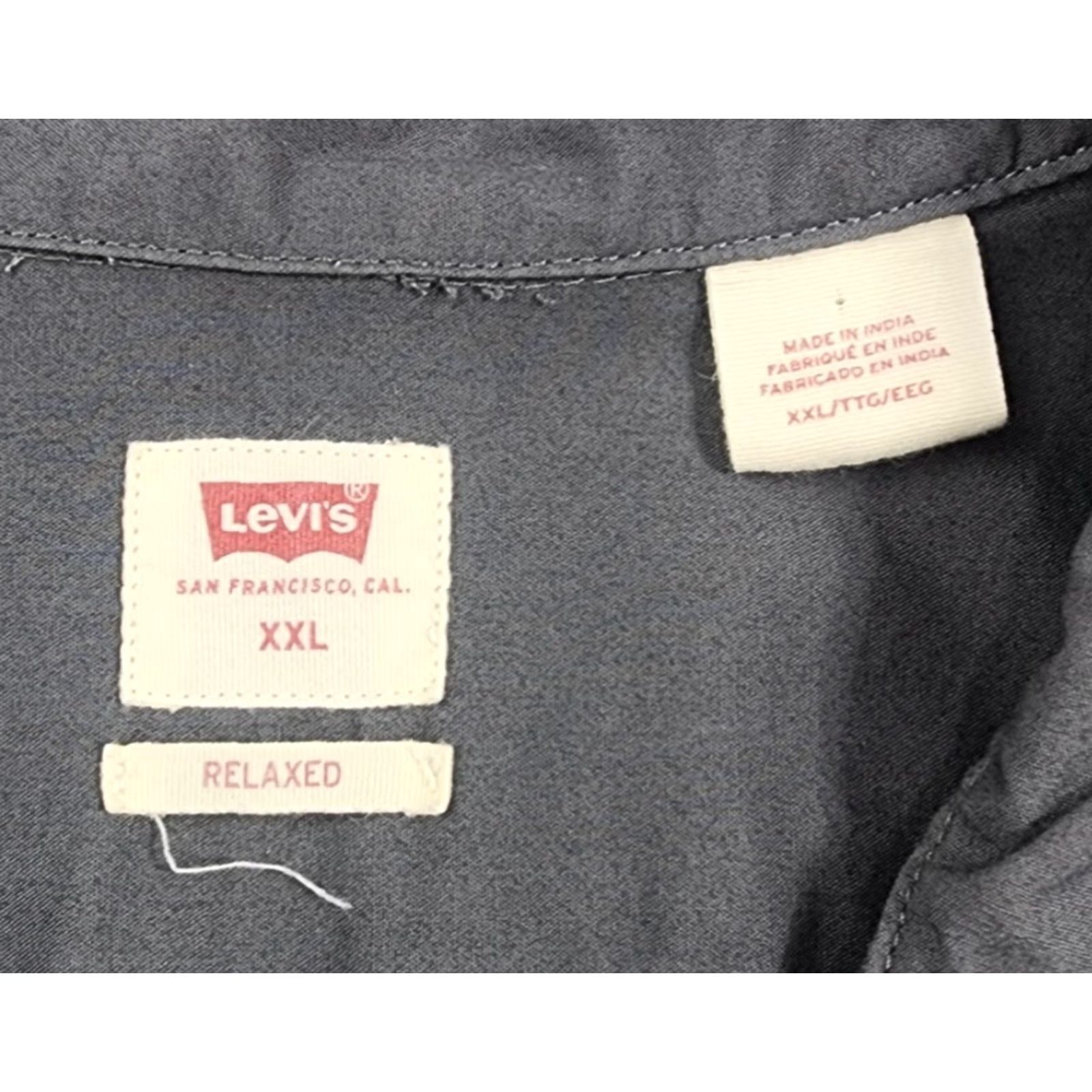 Levi's Levi's Shirt Mens 2XL Gray Relaxed Short Sleeve Button Up Chest Stripe Casual Size US XXL / EU 58 / 5 - 7 Thumbnail