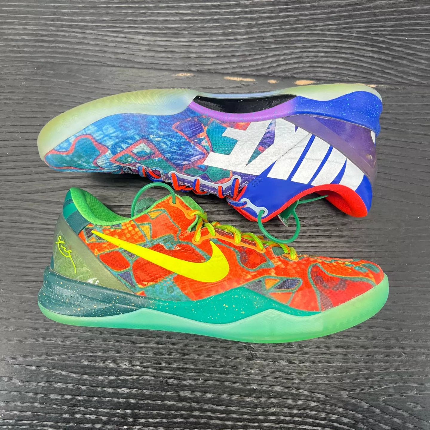 Nike ZK8 Orange Blue TwoTone 44.5 Light Wear Oxidation Size US 10.5 / EU 43-44 - 2 Thumbnail