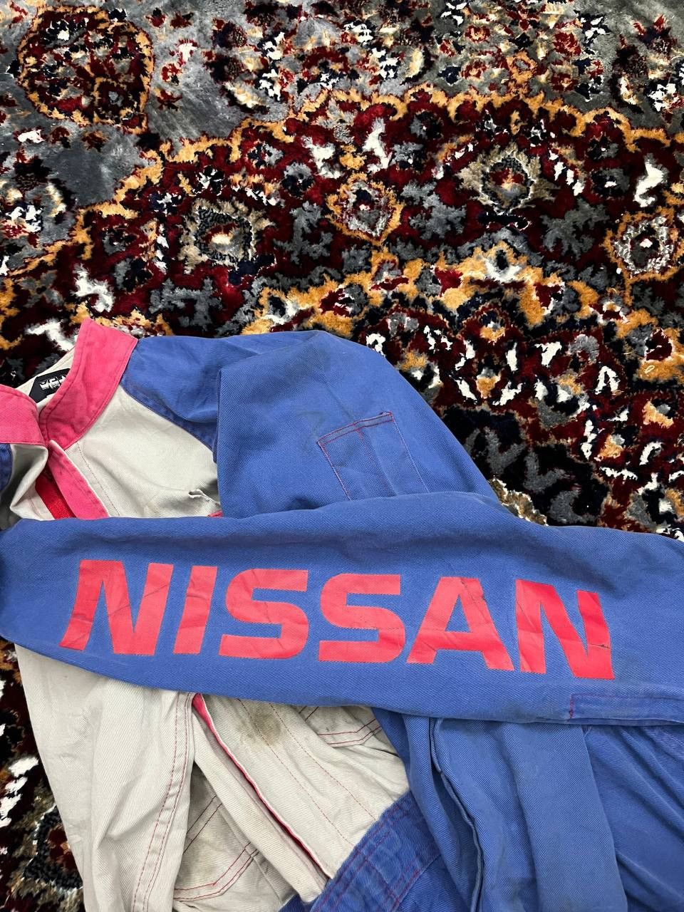 Japanese Brand Vintage Nissan Coverall Overall Jumpsuit Tri-Colour Racing Size US L / EU 52-54 / 3 - 5 Thumbnail