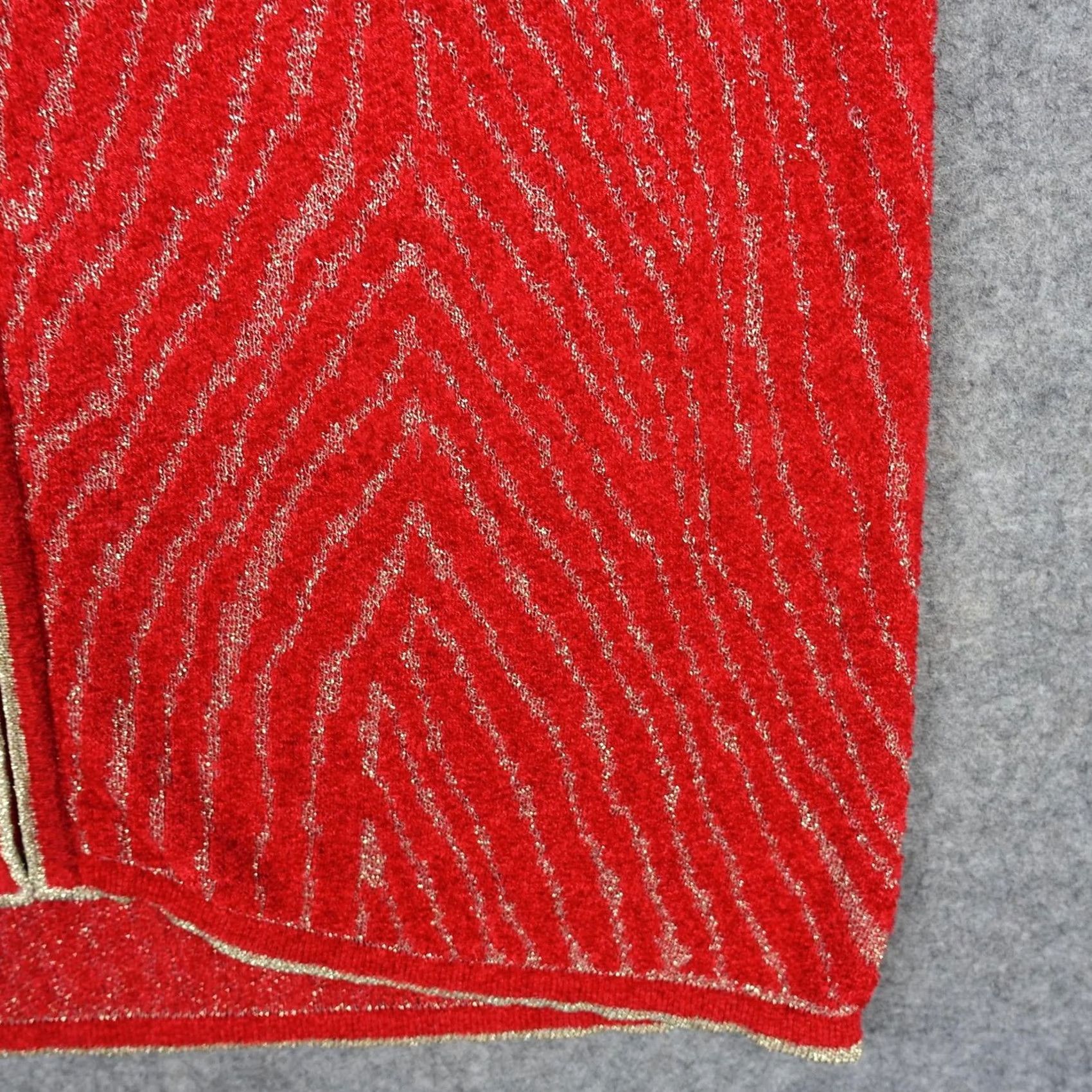 Vintage VINTAGE Drapers & Damons Sweater Womens Petites Small Red Full Zip Knit Spike Zipper Pattern Striped Knitwear Modern? Size S / US 4 / IT 40 - 4 Thumbnail