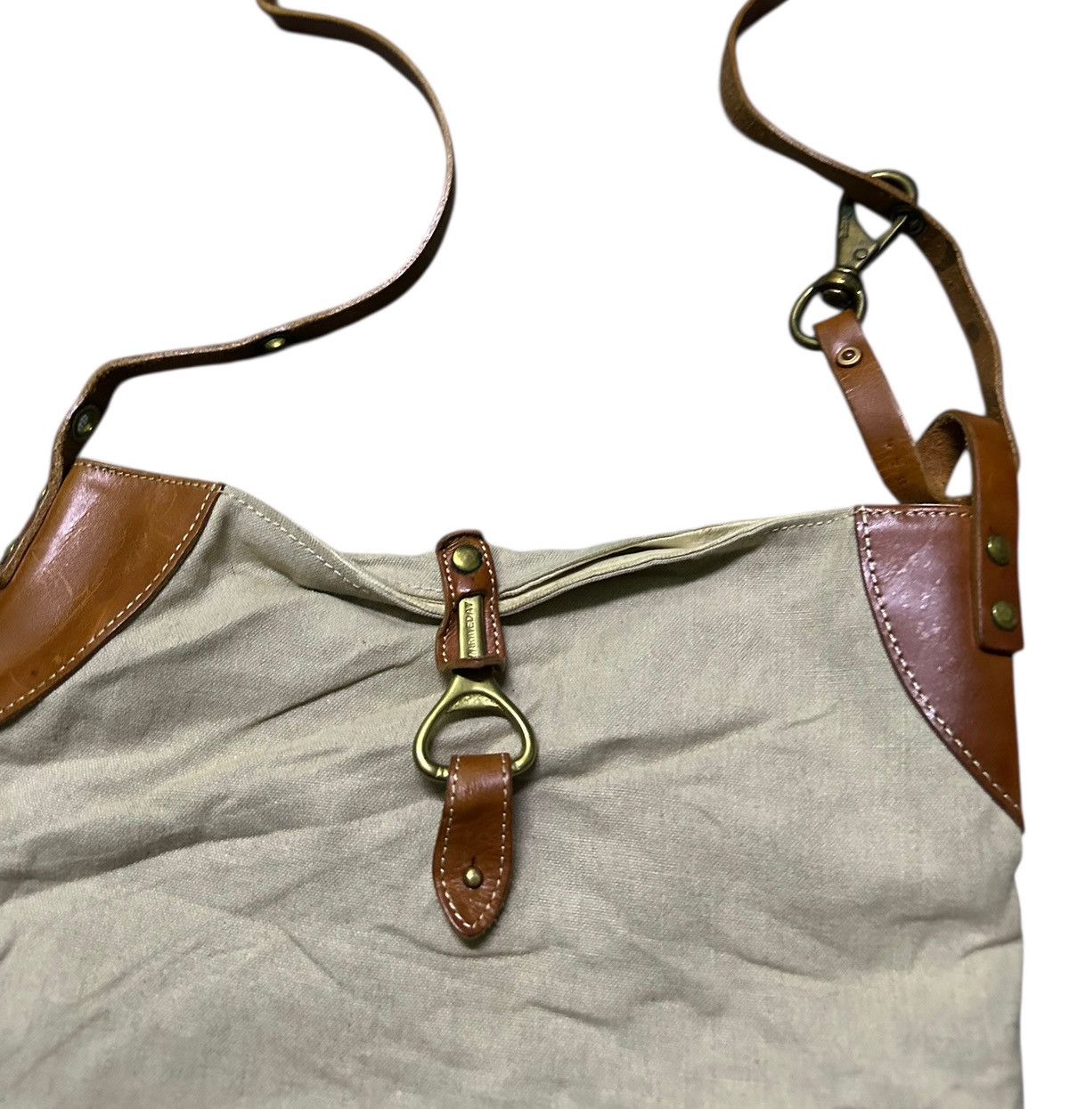 Japanese Brand Vintage Marine day canvas leather sling bag Size ONE SIZE - 2 Thumbnail