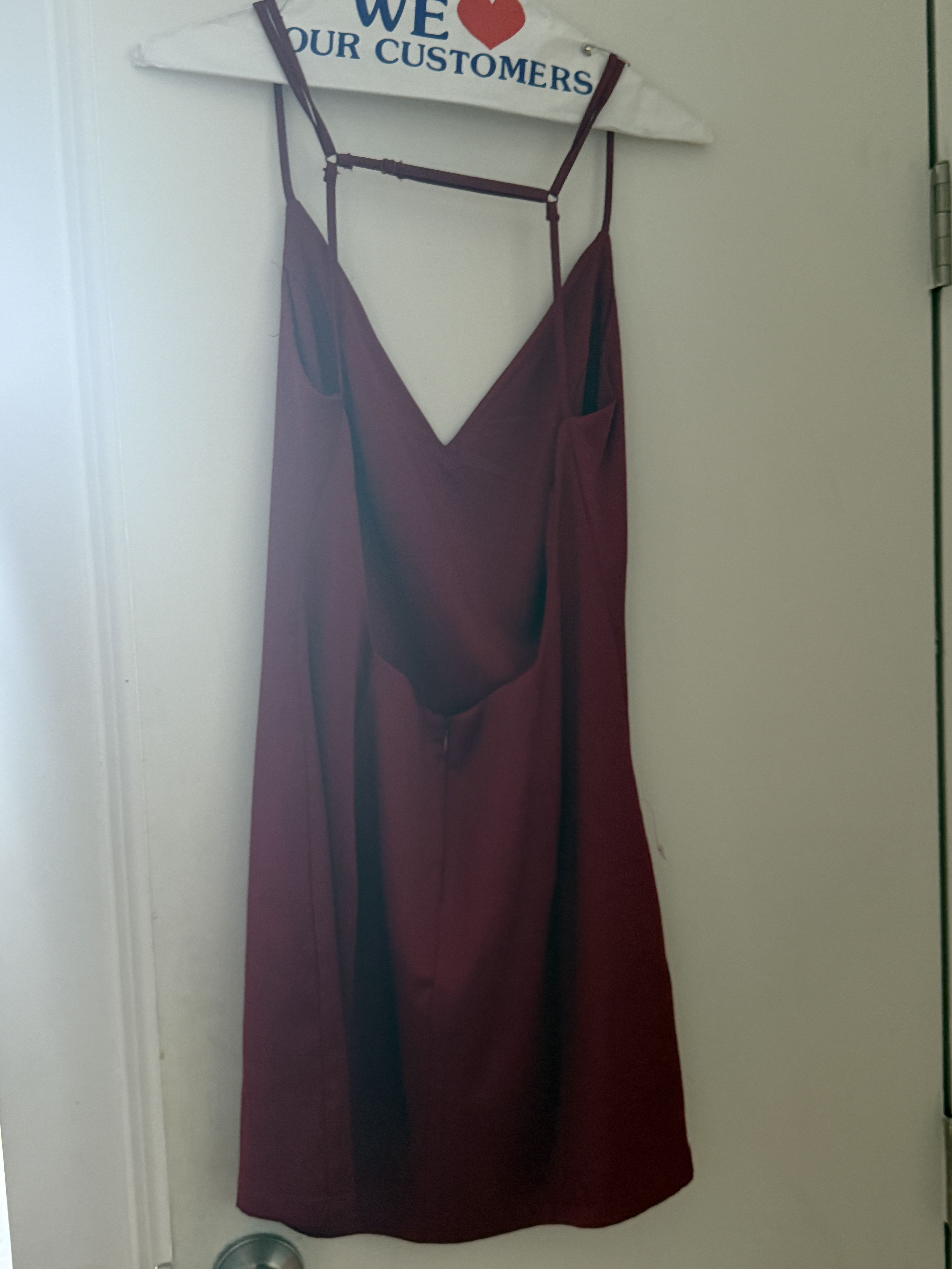Other 90s Burgundy Open Back Mini Dress Size XS / US 0-2 / IT 36-38 - 2 Thumbnail