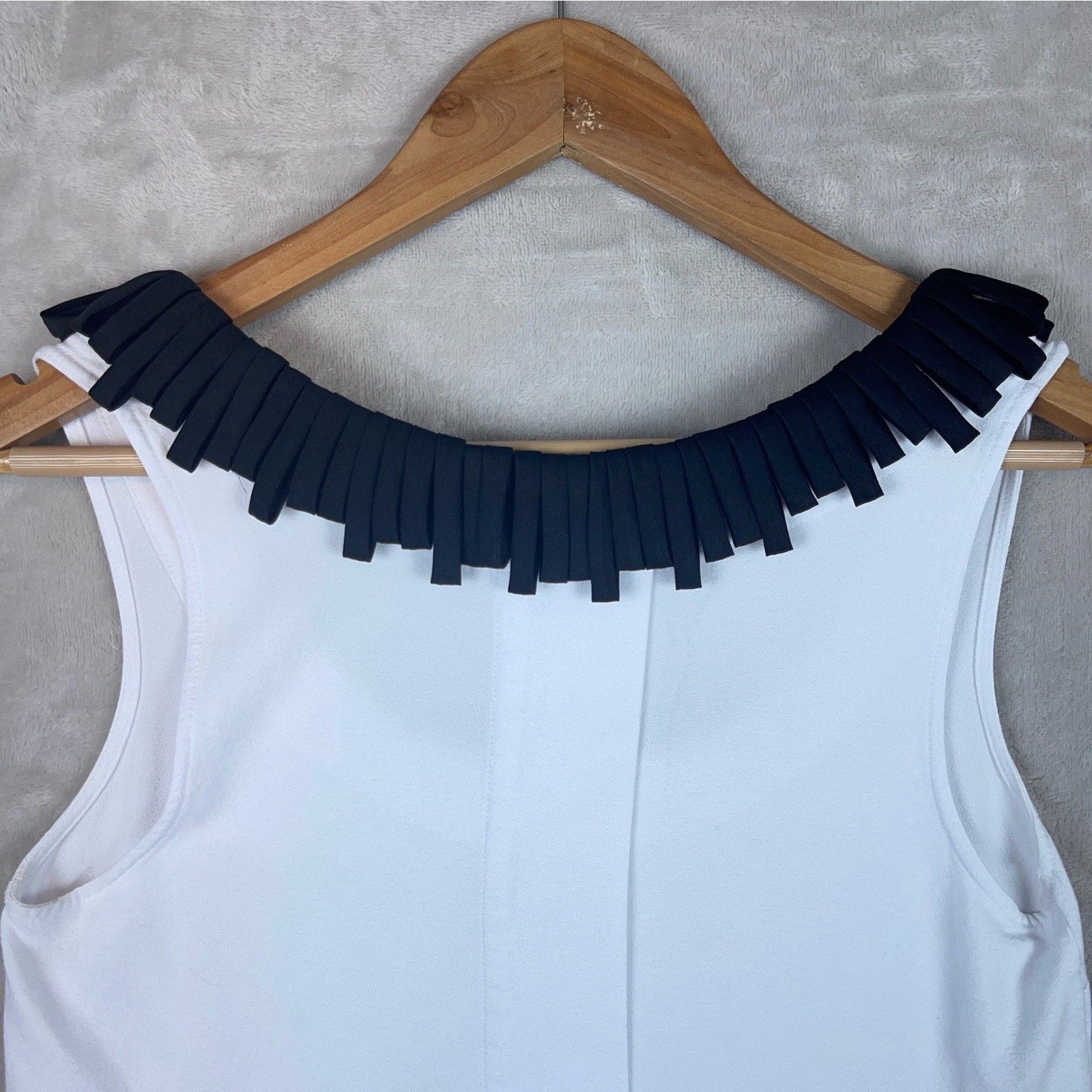 Other Reinaldo Lourenço Fringe Neckline Sleeveless Blouse Medium Size M / US 6-8 / IT 42-44 - 5 Thumbnail