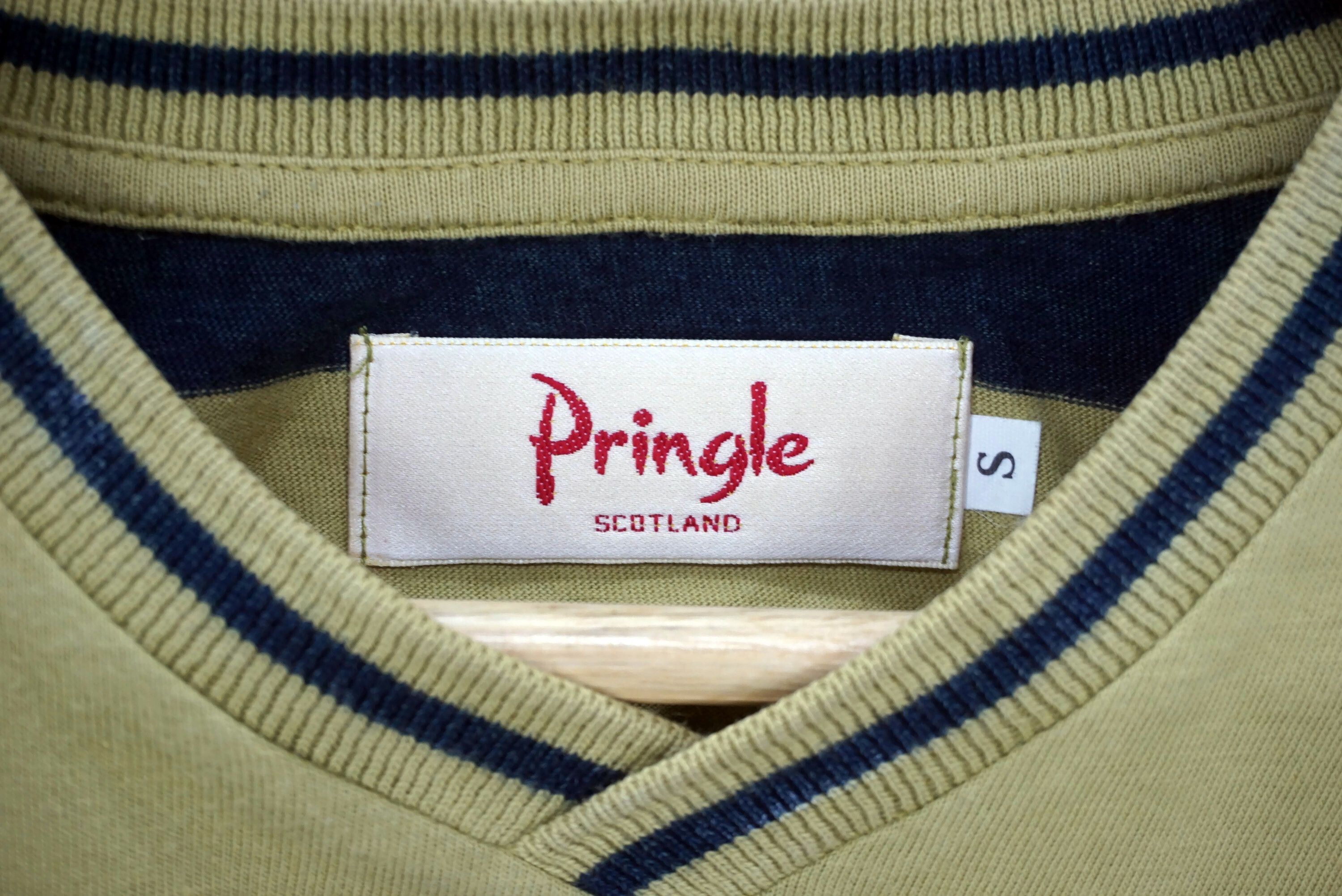 Pringle Of Scotland Vintage Pringle Tee Size S V Neck Striped Made in Portugal Size US S / EU 44-46 / 1 - 9 Thumbnail