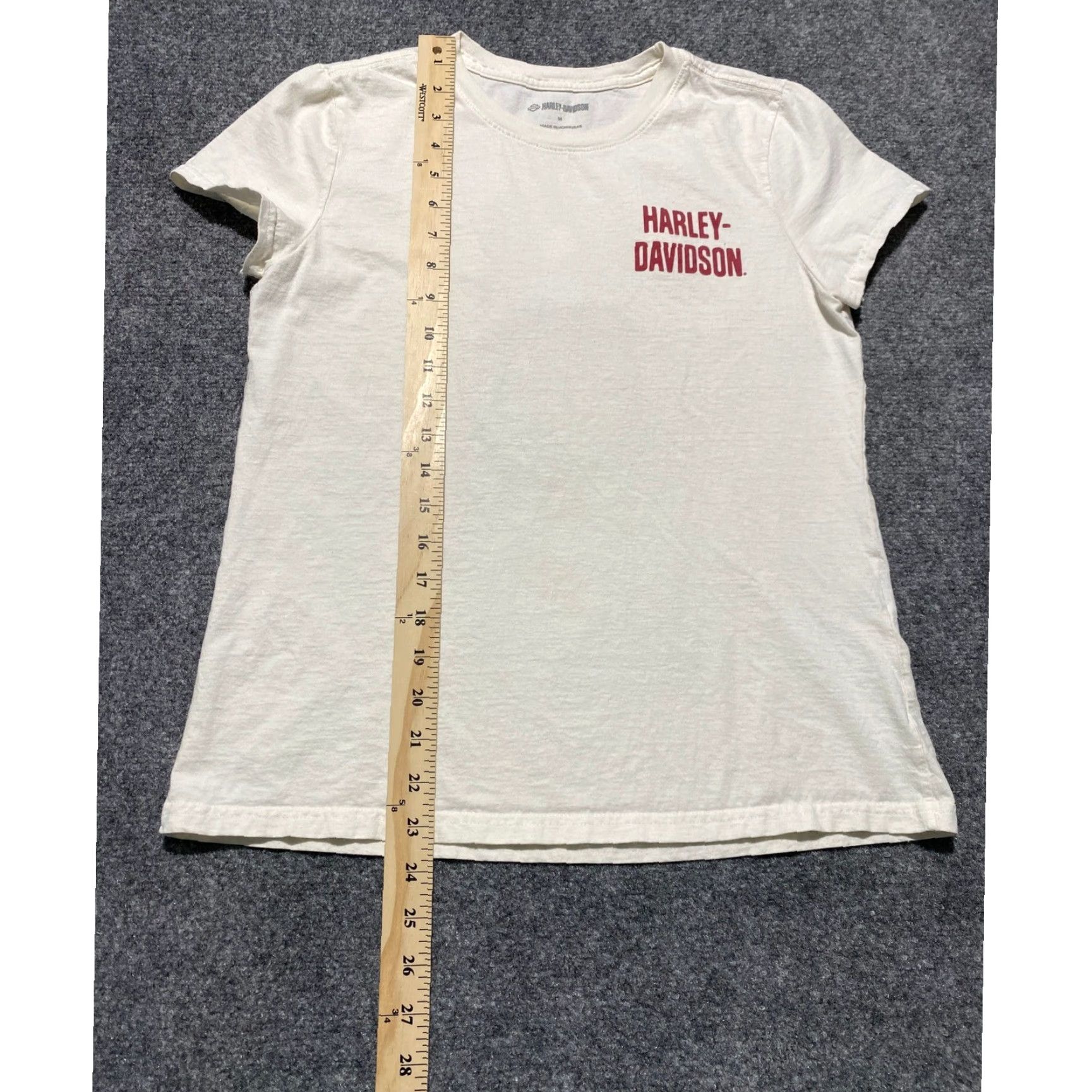 Harley Davidson Harley-Davidson Womens Medium Cream T-Shirt Pastel Eagle Graphic Logo Tee Size M / US 6-8 / IT 42-44 - 3 Thumbnail