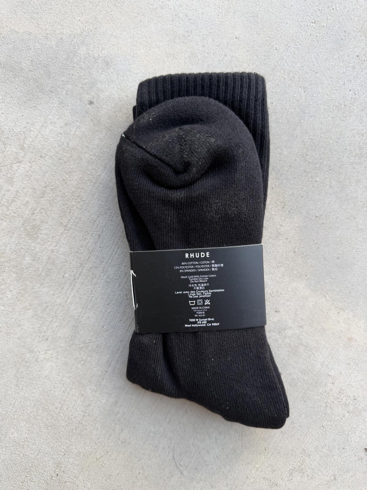 Rhude Rhude Black Vertical Logo Crew Socks Brand New Authentic Size ONE SIZE - 2 Thumbnail