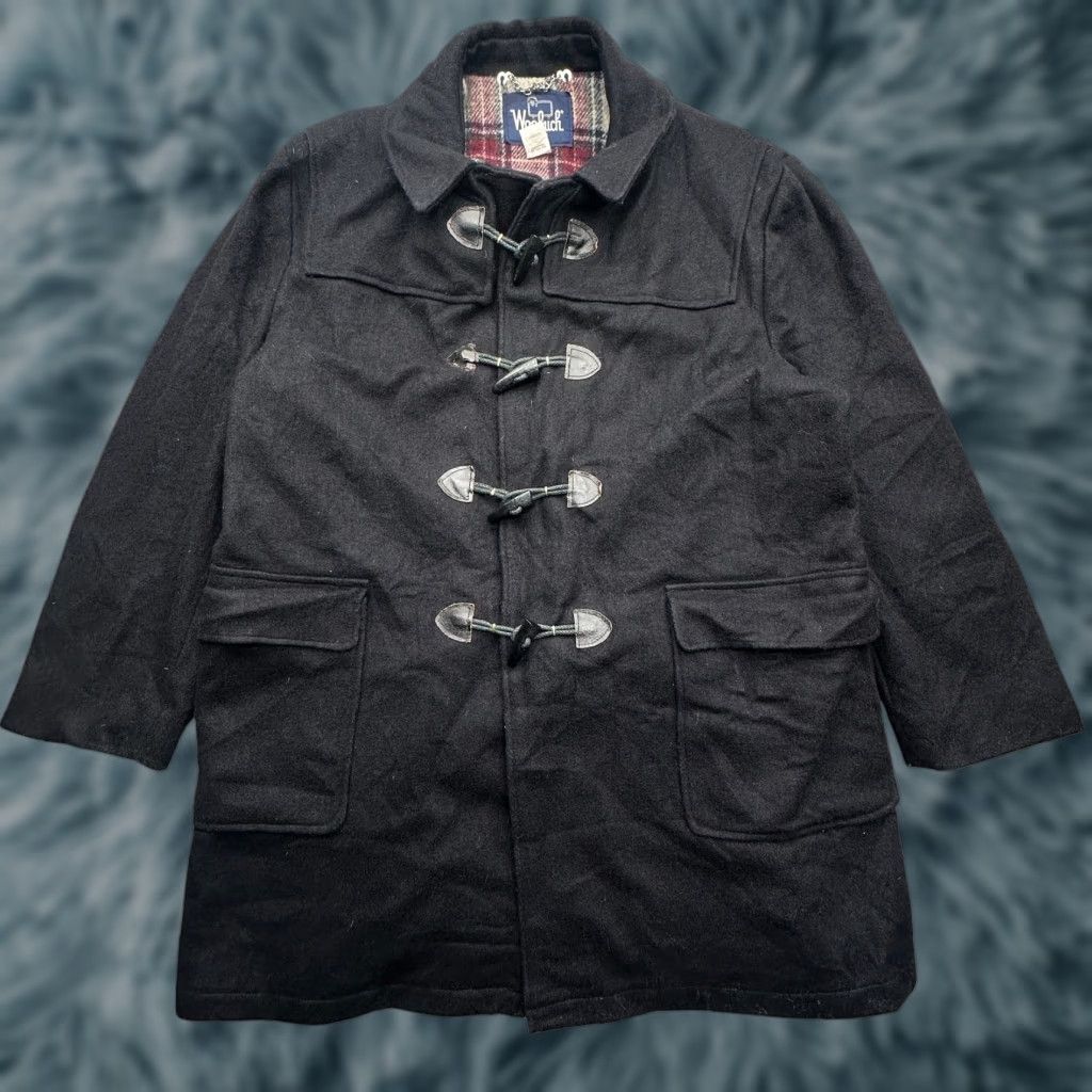 Vintage VINTAGE Woolrich Duffle Wool Coat Mens XL Black Toggles Plaid Lined Pockets Long Size US XL / EU 56 / 4 - 1 Thumbnail