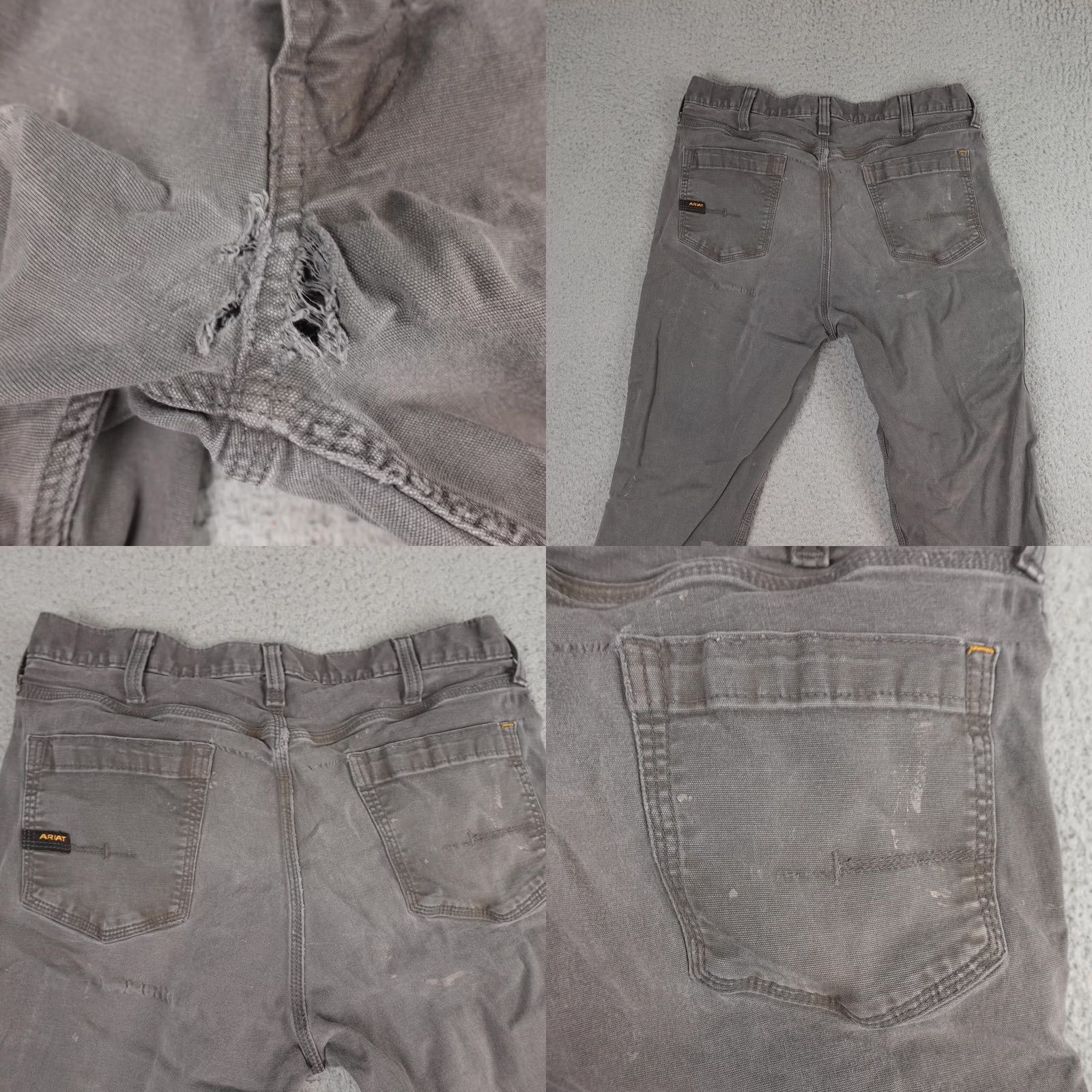 Ariat Ariat Rebar M4 Pants Mens 36x30 Fits 32x26 Gray Relaxed Straight Canvas Work Size US 36 / EU 52 - 9 Thumbnail