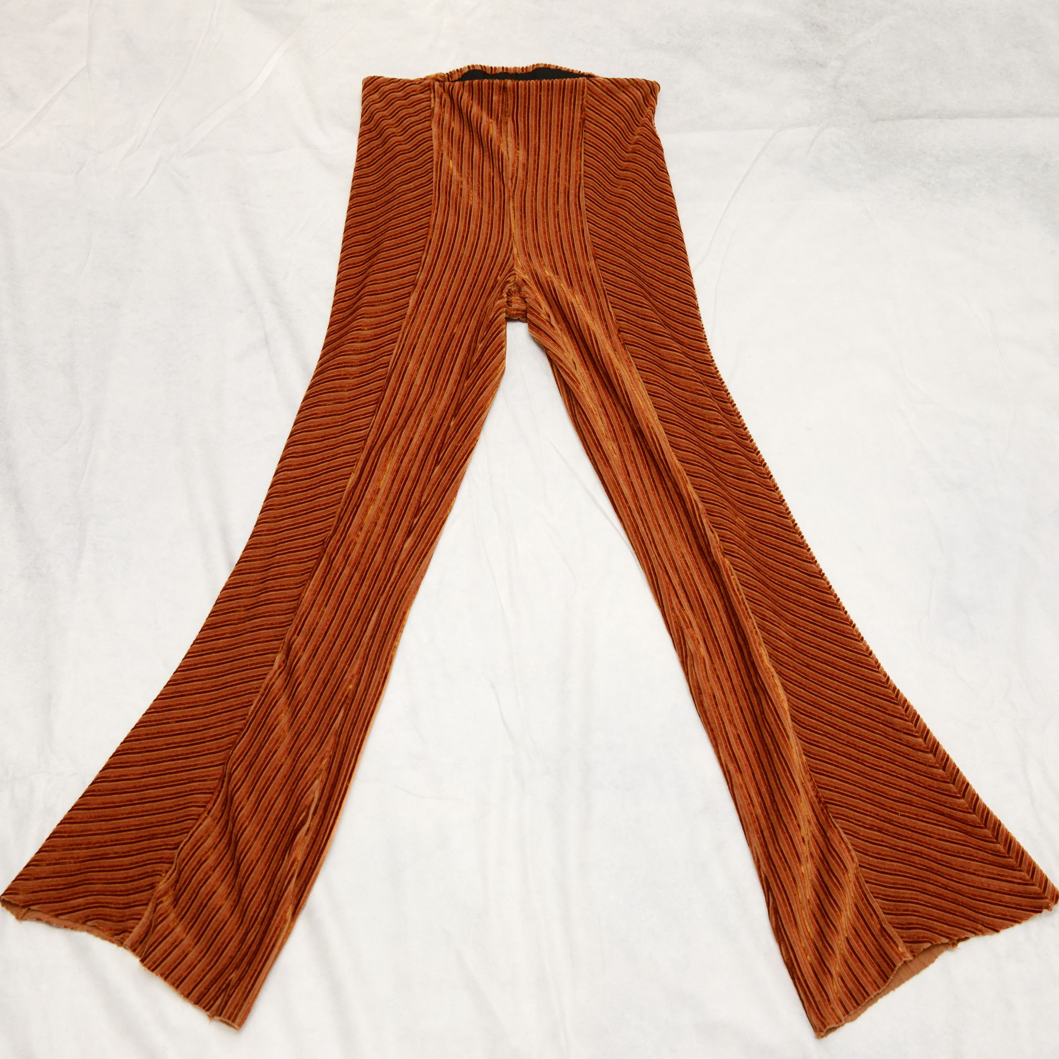 Free People Penny Pull on Velvet Pants in Orange Brown