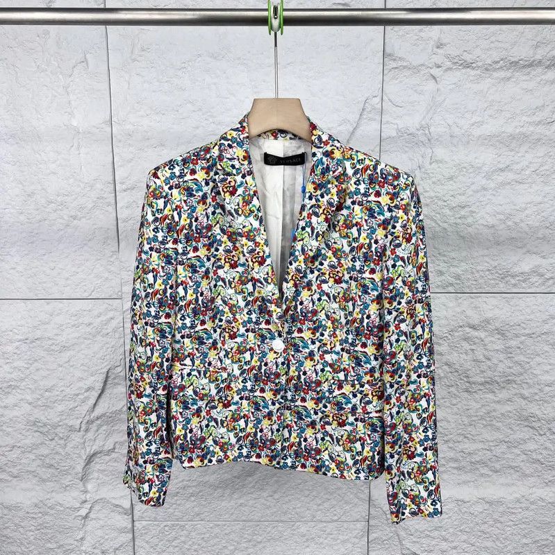 Versace Versace Colorful Cotton Women's Jacket 0089 Size ONE SIZE - 1 Thumbnail