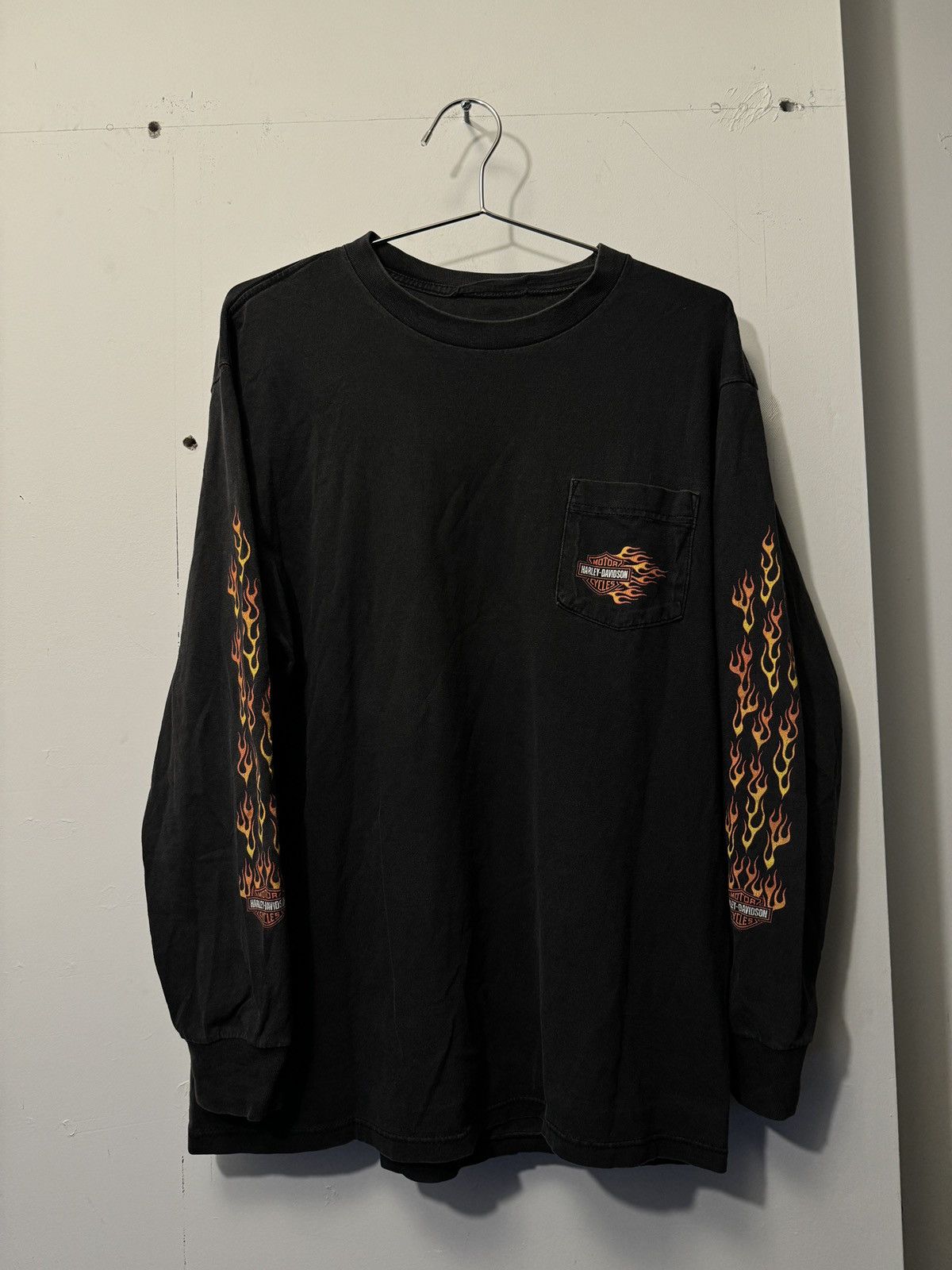 Harley Davidson Harley Thrashed Faded Distressed Flame Longsleeve ERD Grunge Size US L / EU 52-54 / 3 - 5 Thumbnail