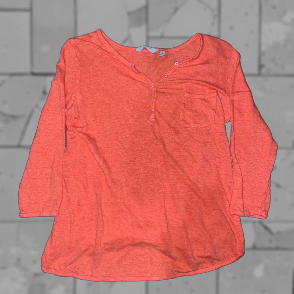 Athleta Athleta Henley T-Shirt Salmon Womens M Linen Activewear Shirts Size M / US 6-8 / IT 42-44 - 1 Thumbnail