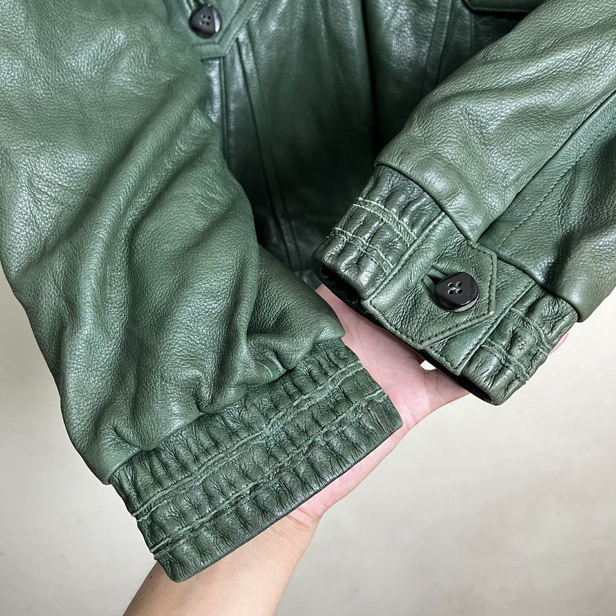 Zilli Vintage Zilli France Odessa Green Deerskin Leather Jacket Size US XXL / EU 58 / 5 - 6 Thumbnail