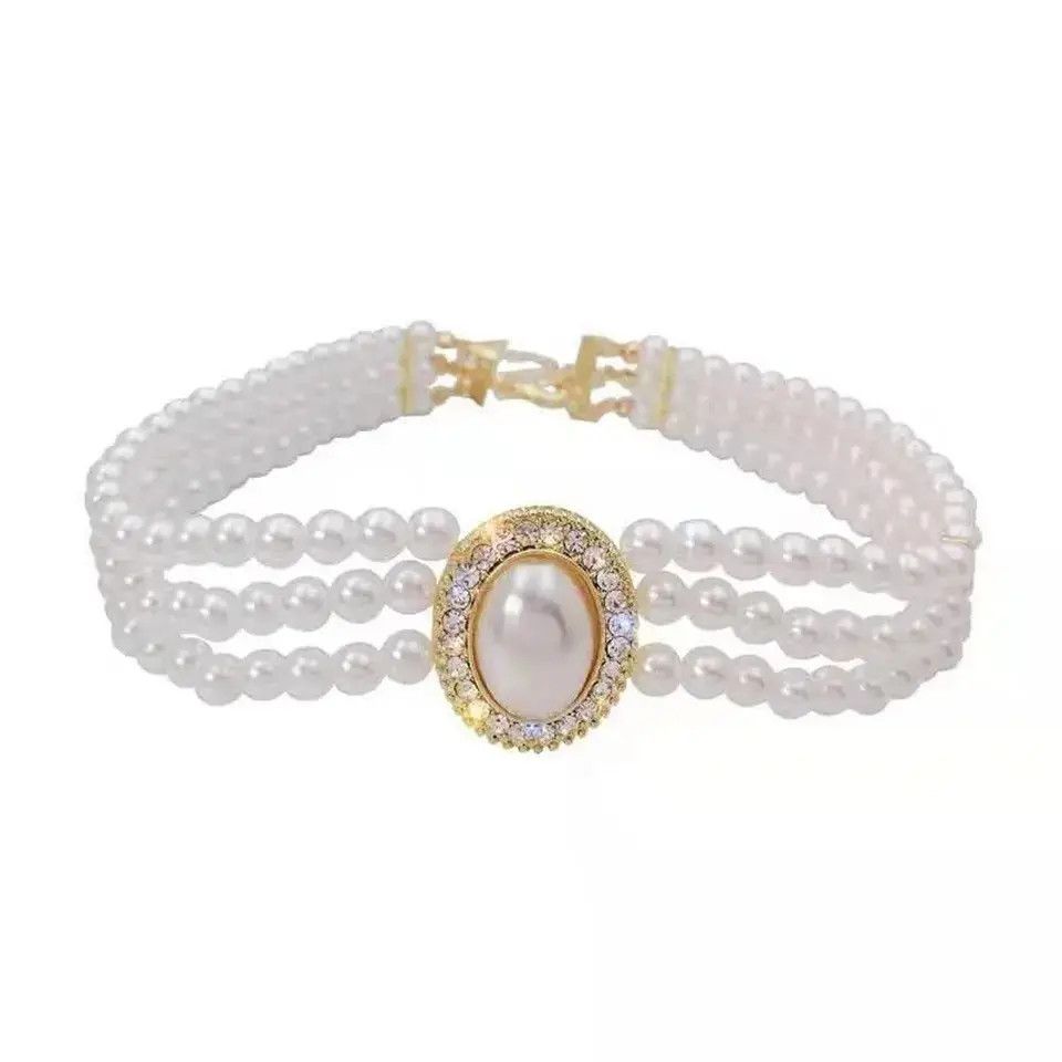Jewelry Three-layer Pearl Choker Necklace Size ONE SIZE - 3 Thumbnail