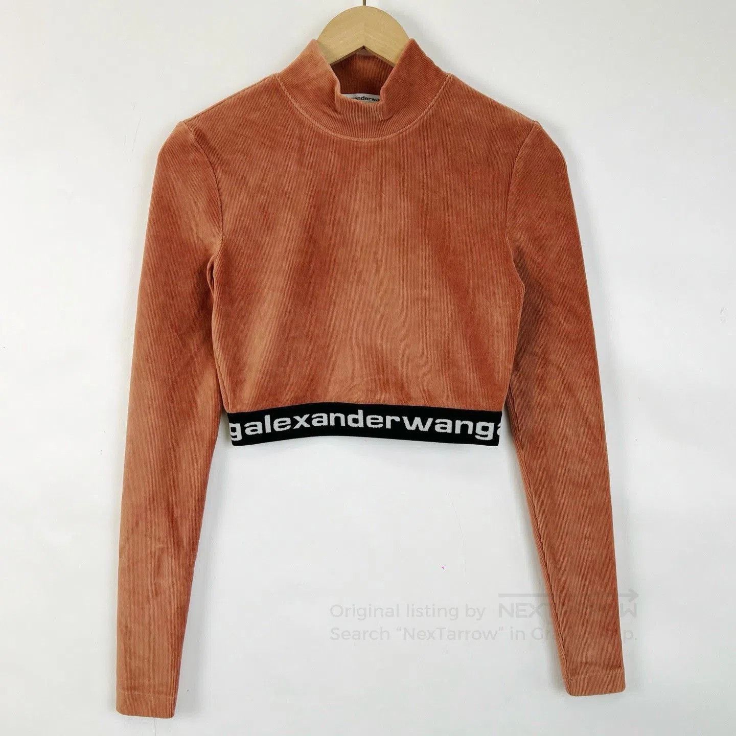 Alexander Wang Alexander Wang Brown Corduroy Mock Neck T-shirt. Size XS / US 0-2 / IT 36-38 - 1 Thumbnail